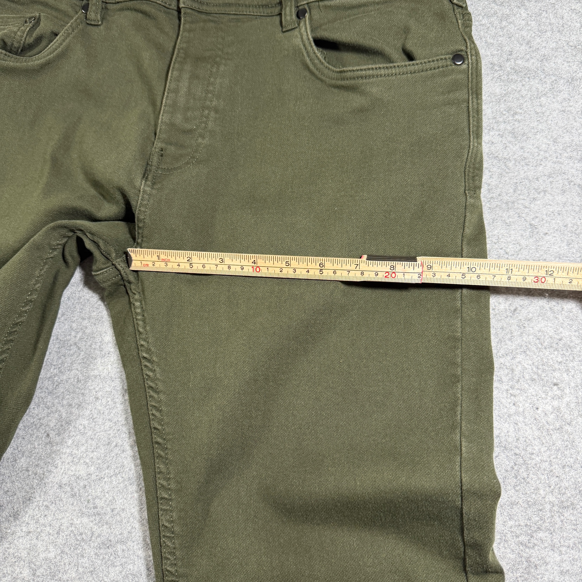 JACHS New York Jeans Mens 38x30 Olive Green Straight Leg Stretch Five Pocket thumbnail 8