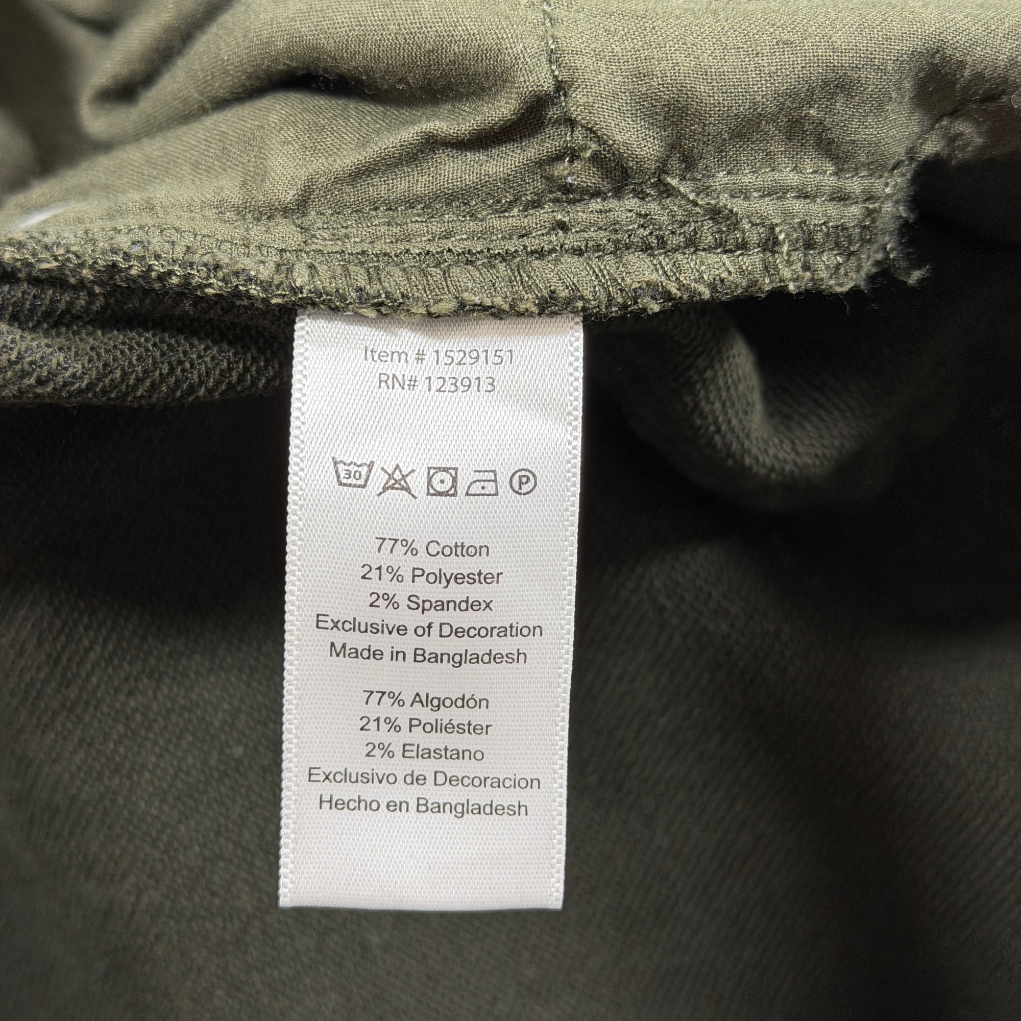 JACHS New York Jeans Mens 38x30 Olive Green Straight Leg Stretch Five Pocket thumbnail 11