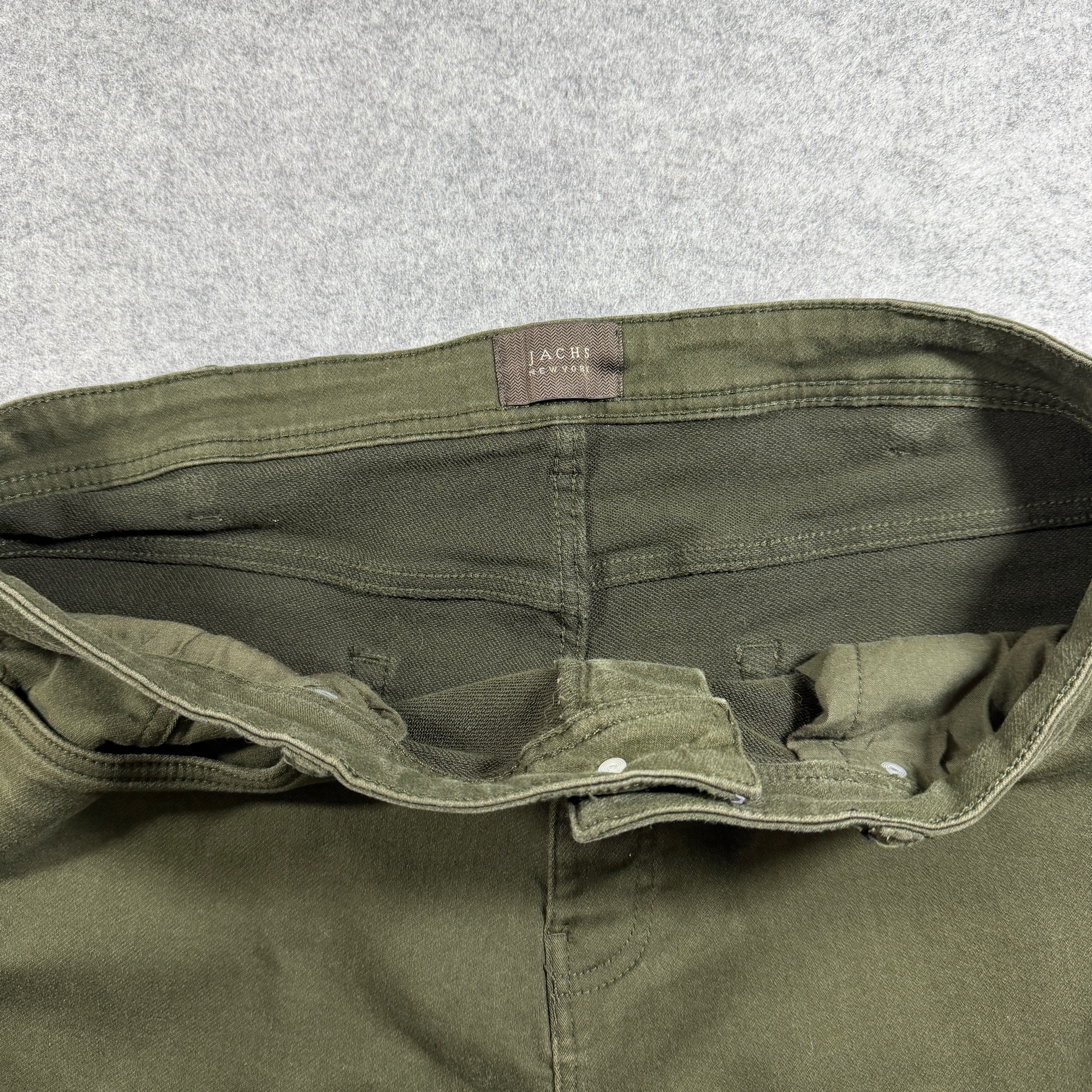 JACHS New York Jeans Mens 38x30 Olive Green Straight Leg Stretch Five Pocket thumbnail 12