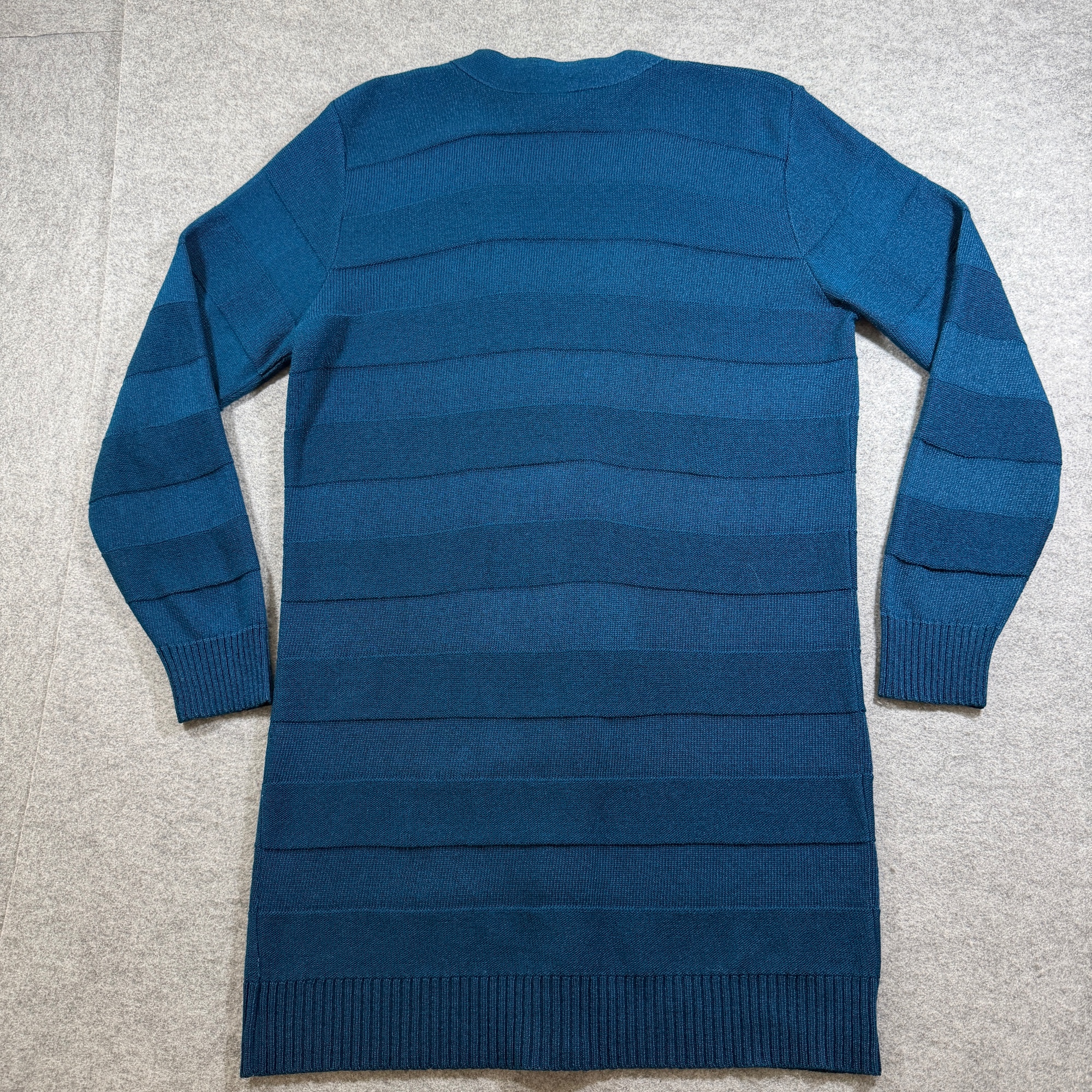 Vintage 80s Ami Knits Long Cardigan Sweater Womens 12 Blue Button Front USA Made thumbnail 2