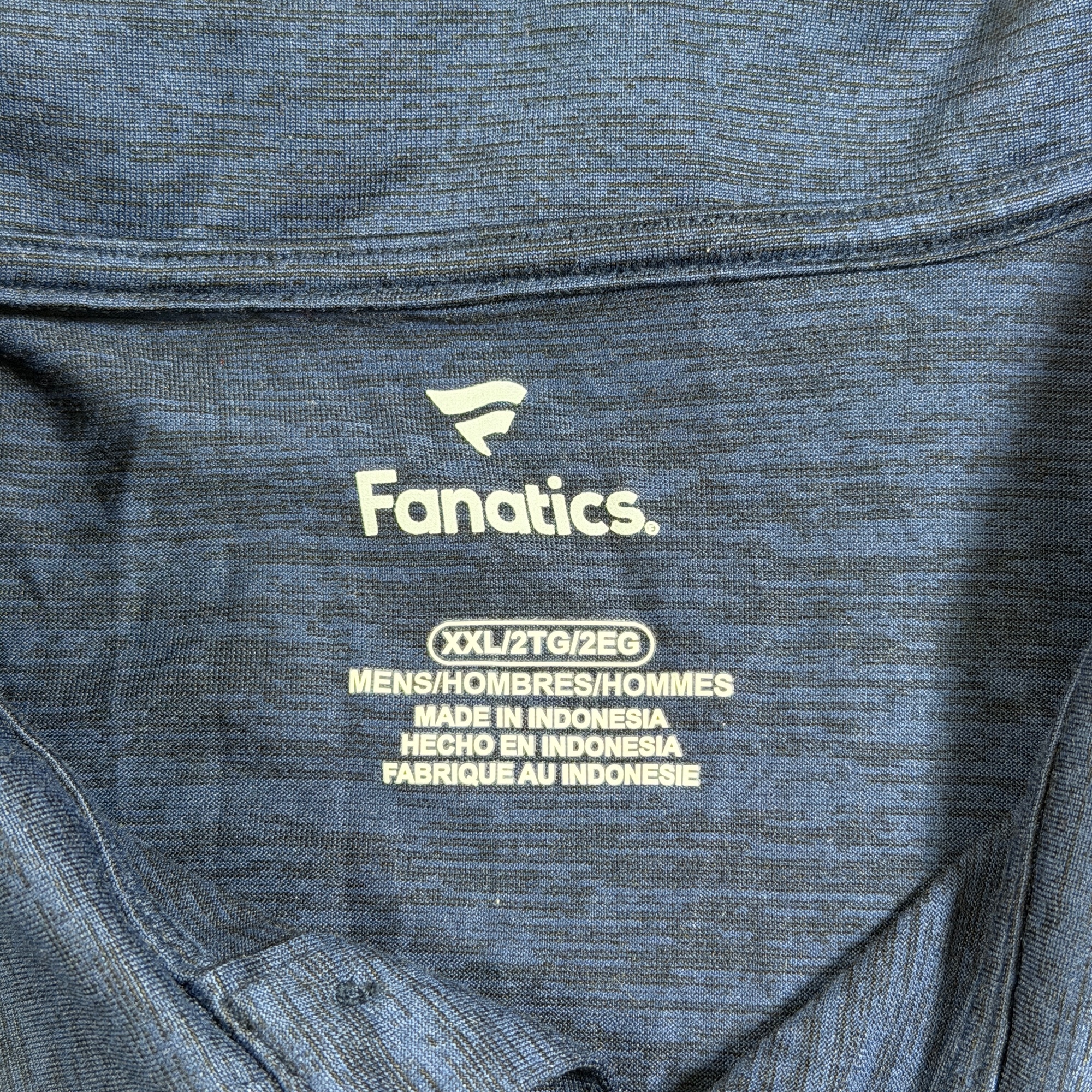 Fanatics Titans Polo Shirt Mens XXL Navy Blue Two Button Breathable Stretch thumbnail 4