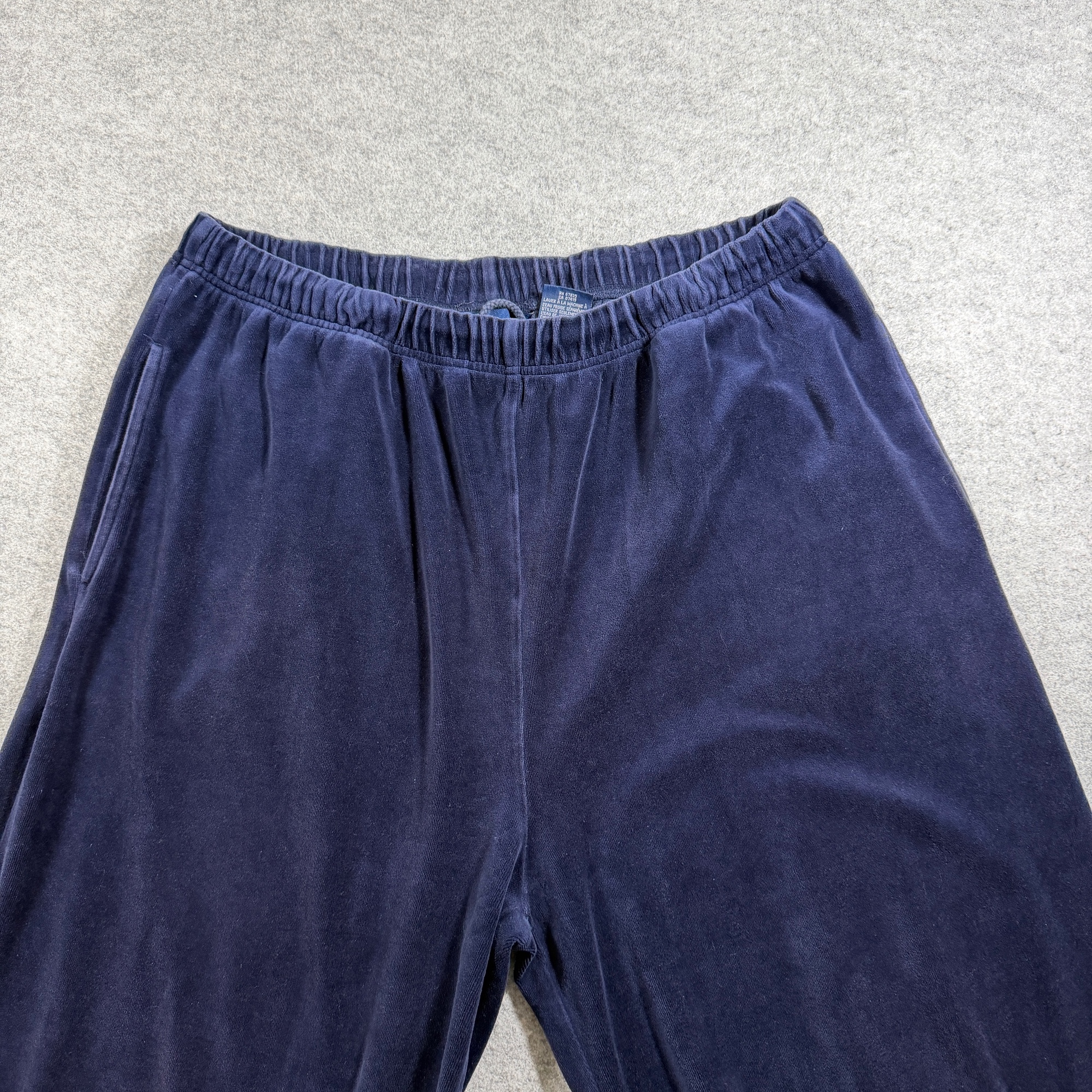 Vintage 90s Y2K Nautica Velour Pants Men L Navy Elastic Waist Relaxed Fit Lounge thumbnail 4