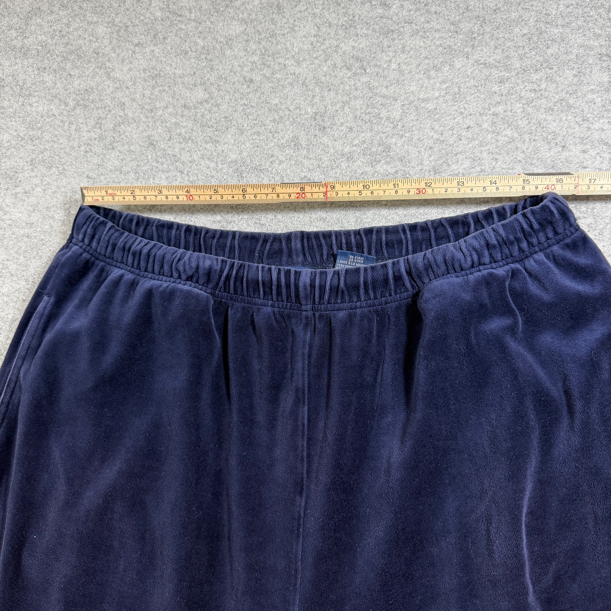 Vintage 90s Y2K Nautica Velour Pants Men L Navy Elastic Waist Relaxed Fit Lounge thumbnail 7