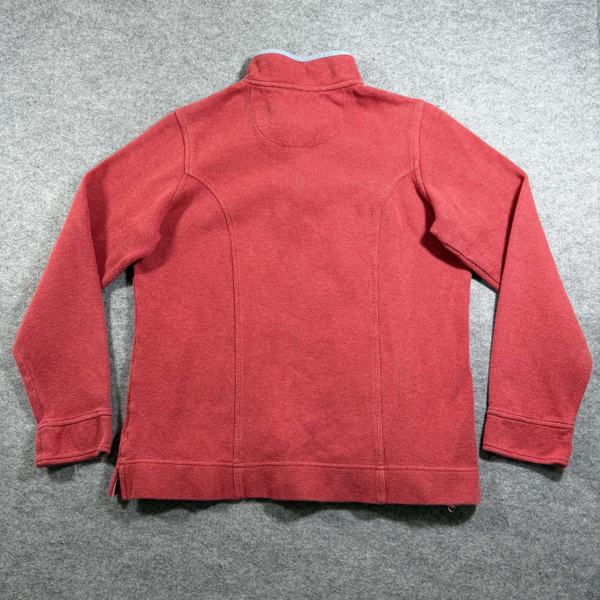 Orvis 1/4 Zip Sweater Womens S Coral Red Ribbed Knit Pullover Outdoor Preppy thumbnail 2