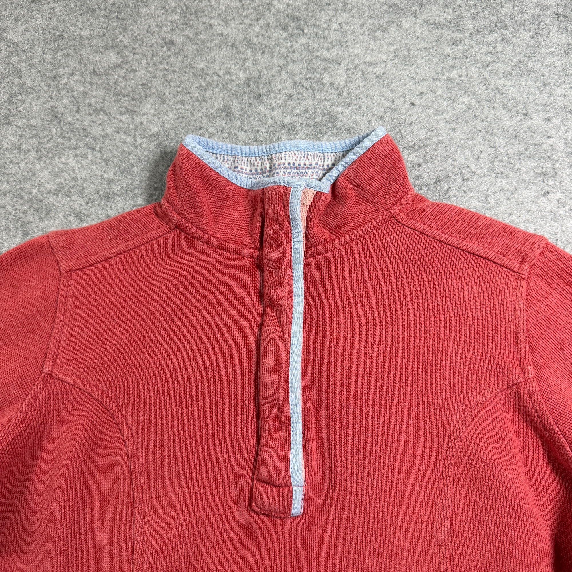 Orvis 1/4 Zip Sweater Womens S Coral Red Ribbed Knit Pullover Outdoor Preppy thumbnail 4