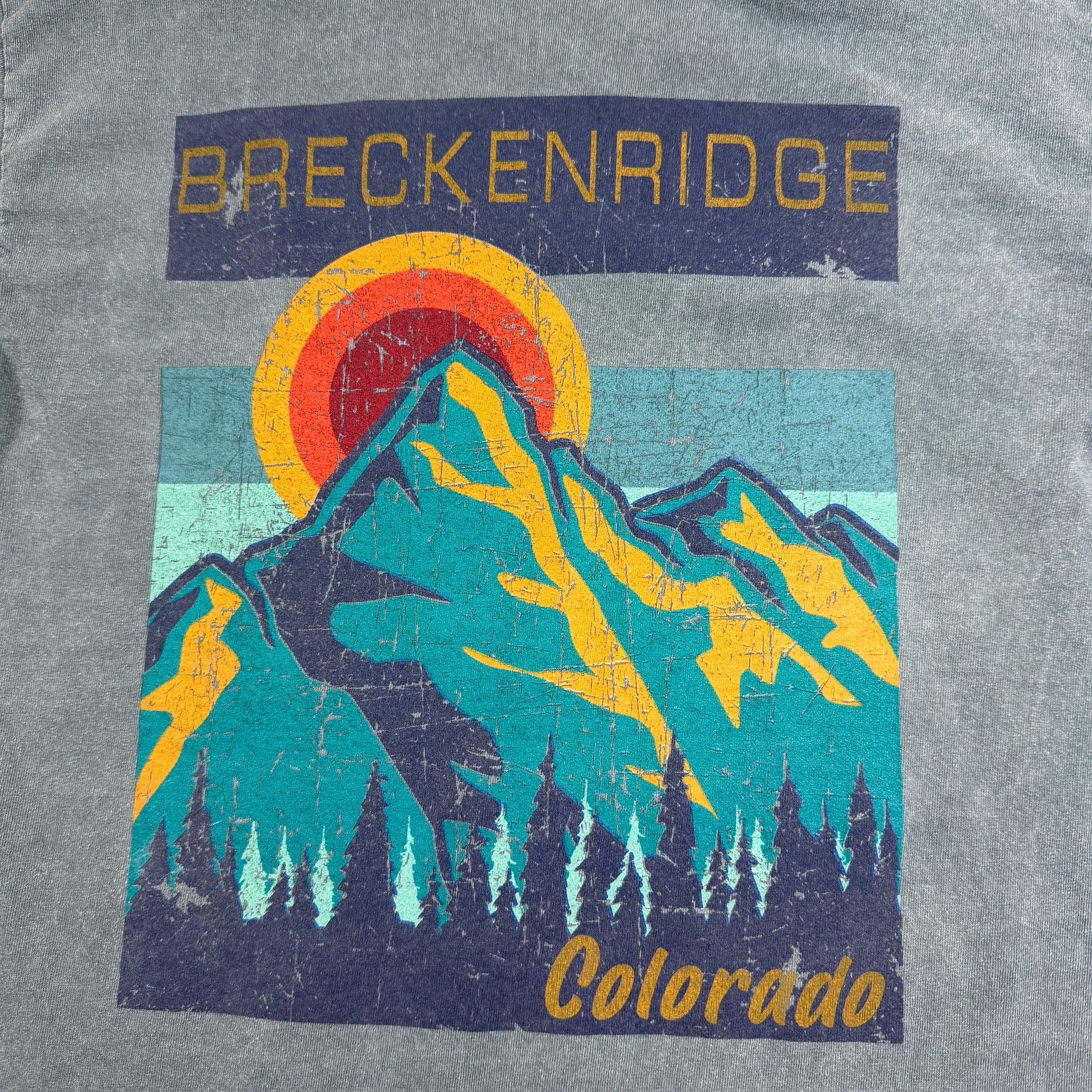 Breckenridge Colorado Long Sleeve T Shirt Mens M Teal Acid Wash Souvenir Cotton thumbnail 9