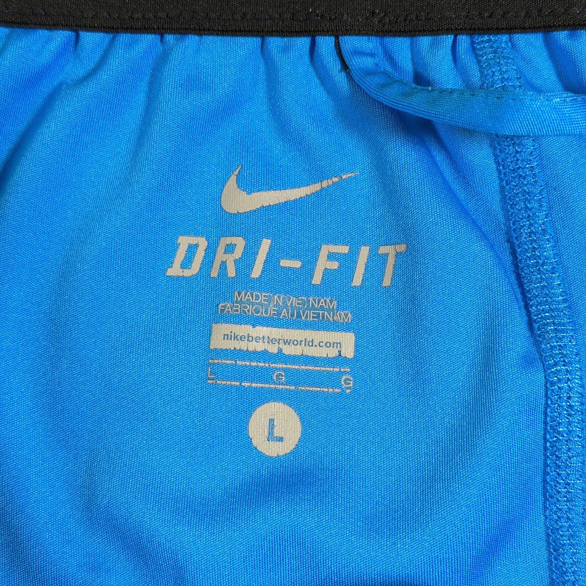 Nike Dri-Fit Shorts Mens L Blue Drawstring Waist Side Pockets Athletic Running thumbnail 4