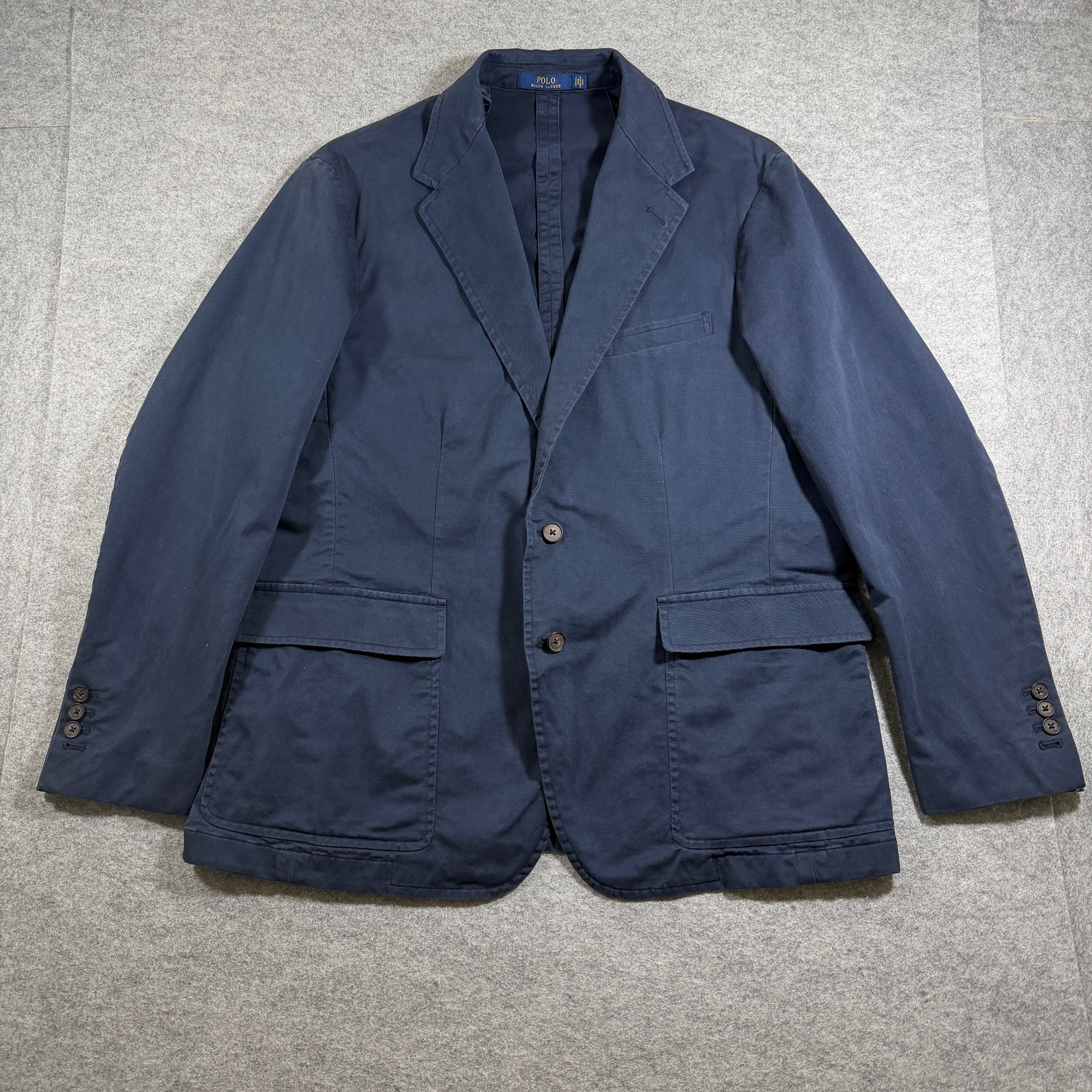 Polo Ralph Lauren Sport Coat Mens XXL Navy Two Button Notch Lapel Cotton Blazer