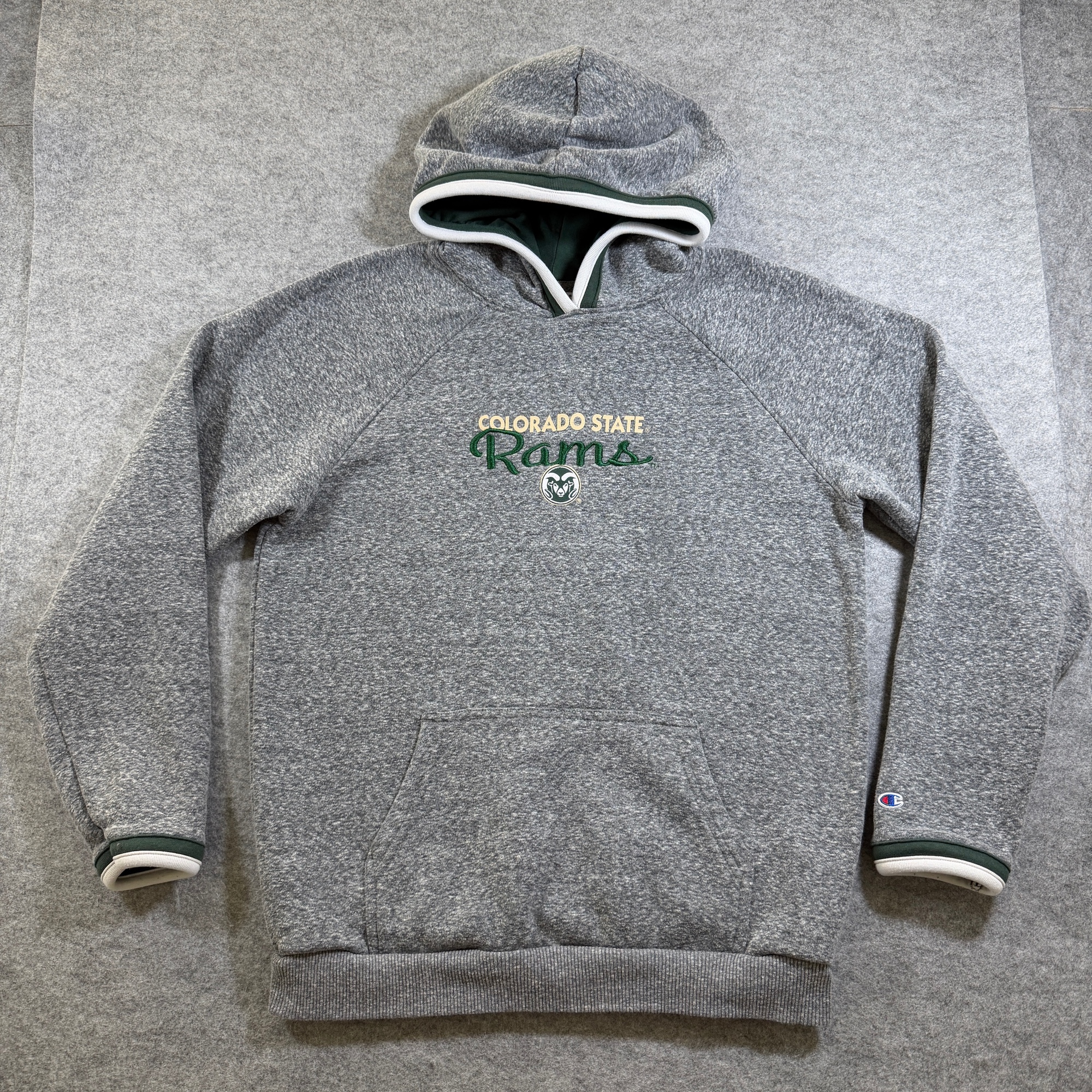 Champion Hoodie Mens M Gray Colorado State Rams Embroidered Pullover Fleece