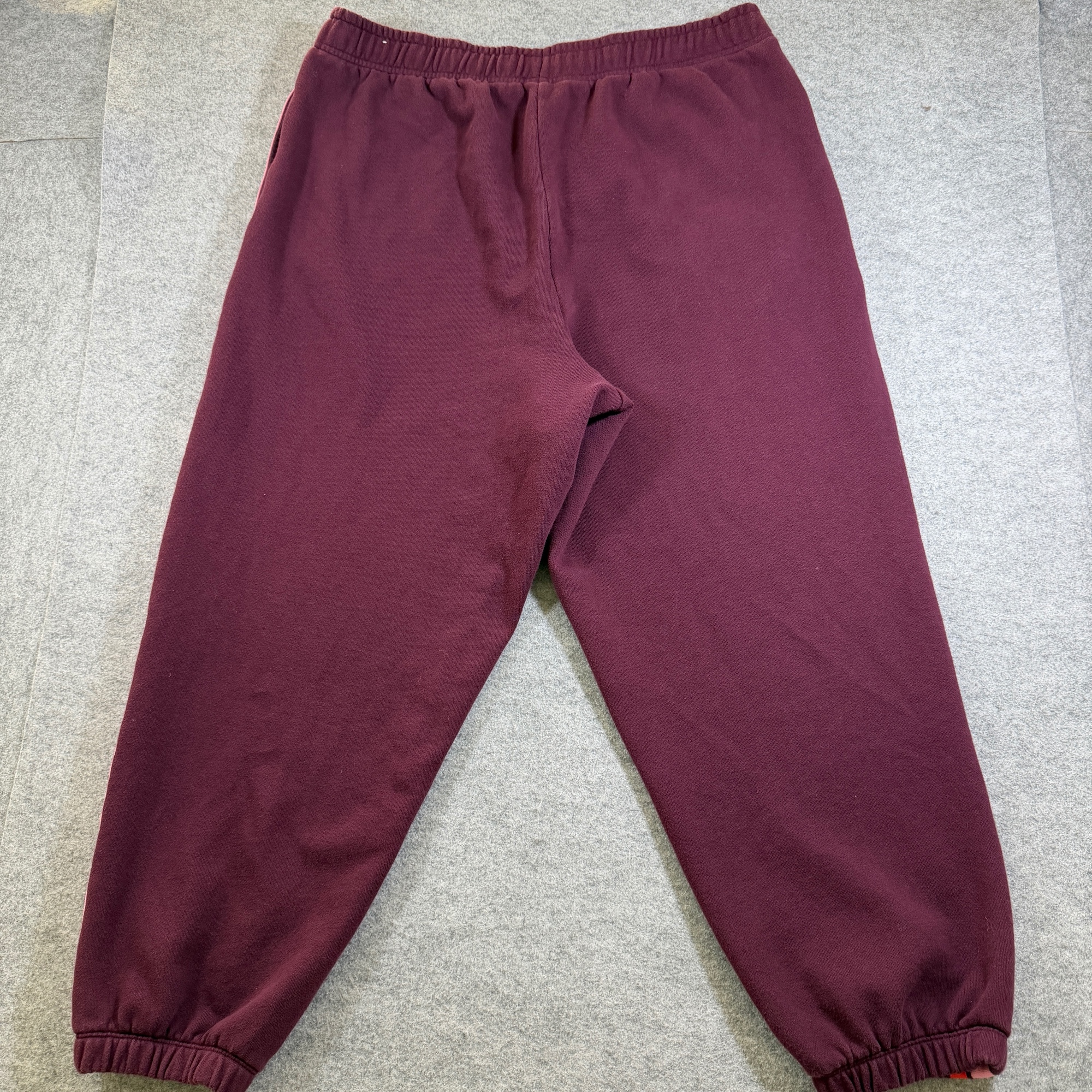 PINK Victoria's Secret Sweatpants Womens XL Maroon Stripe Jogger Cotton Fleece thumbnail 4