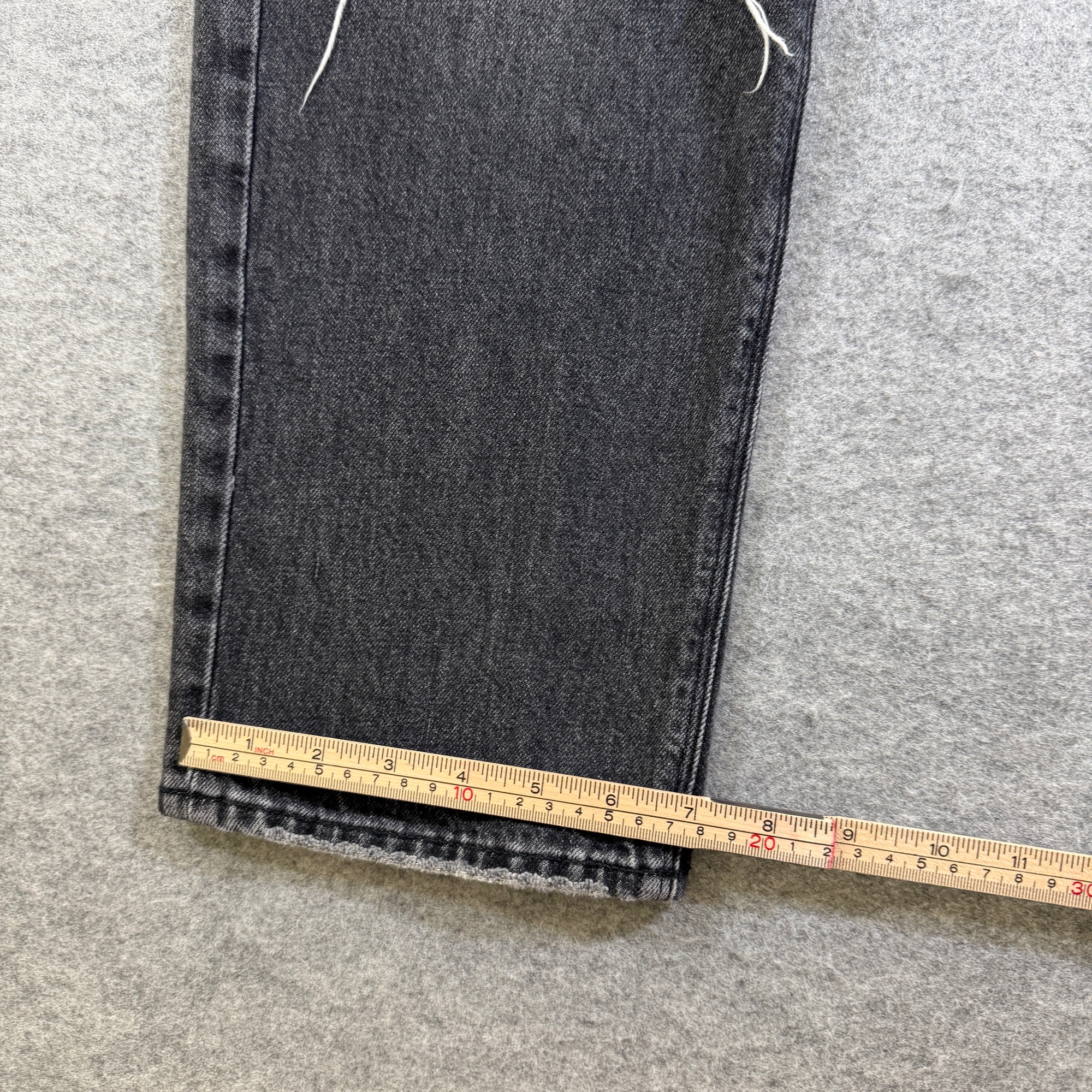American Eagle 90s Boyfriend Jeans Womens 6 Black Faded Distressed Frayed Ripped thumbnail 9