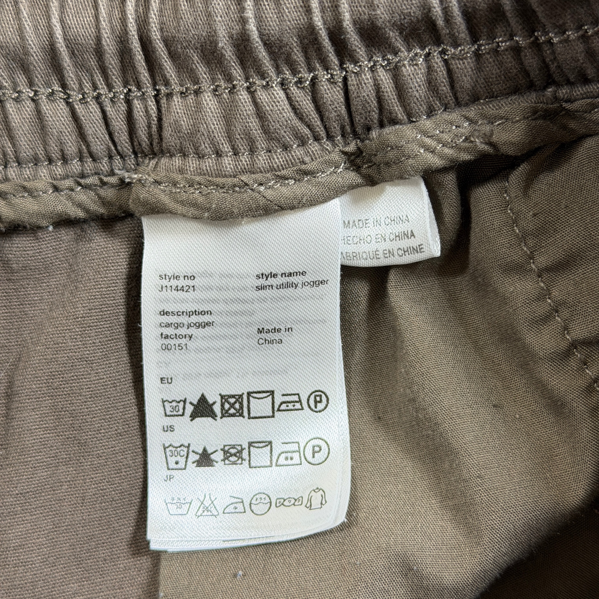 WeSC Cargo Jogger Pants Mens XL Dark Khaki Slim Utility Drawstring Elastic Cuff thumbnail 10