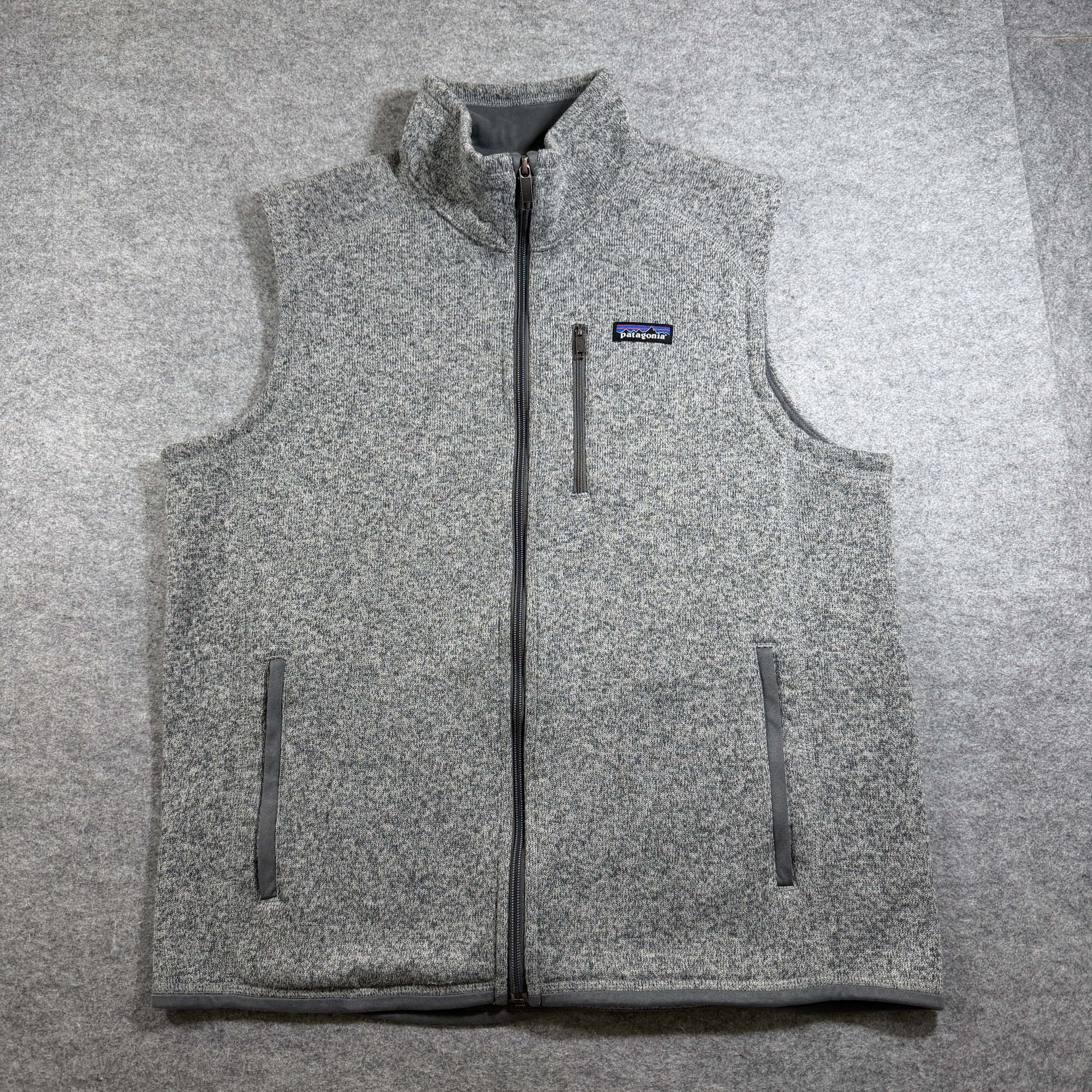 Patagonia Better Sweater Vest Mens XL Gray Full Zip Fleece Chest Pocket Logo