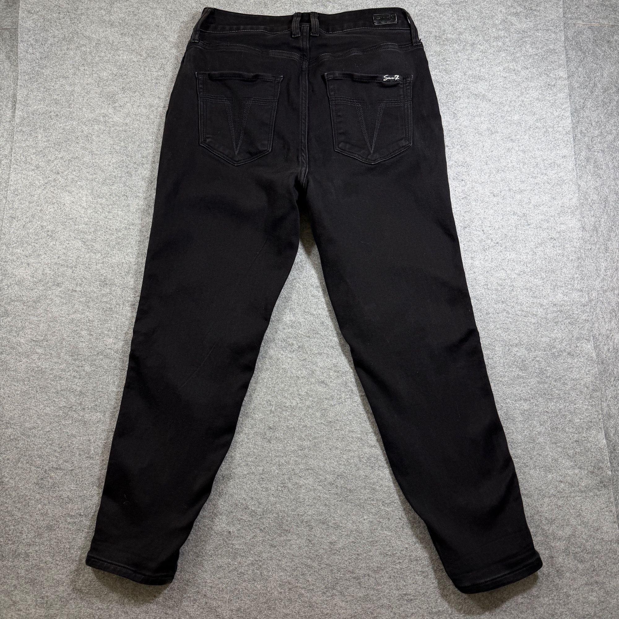 Seven7 Skinny Crop Jeans Womens 10 Black High Rise Stretch Faded Denim thumbnail 2