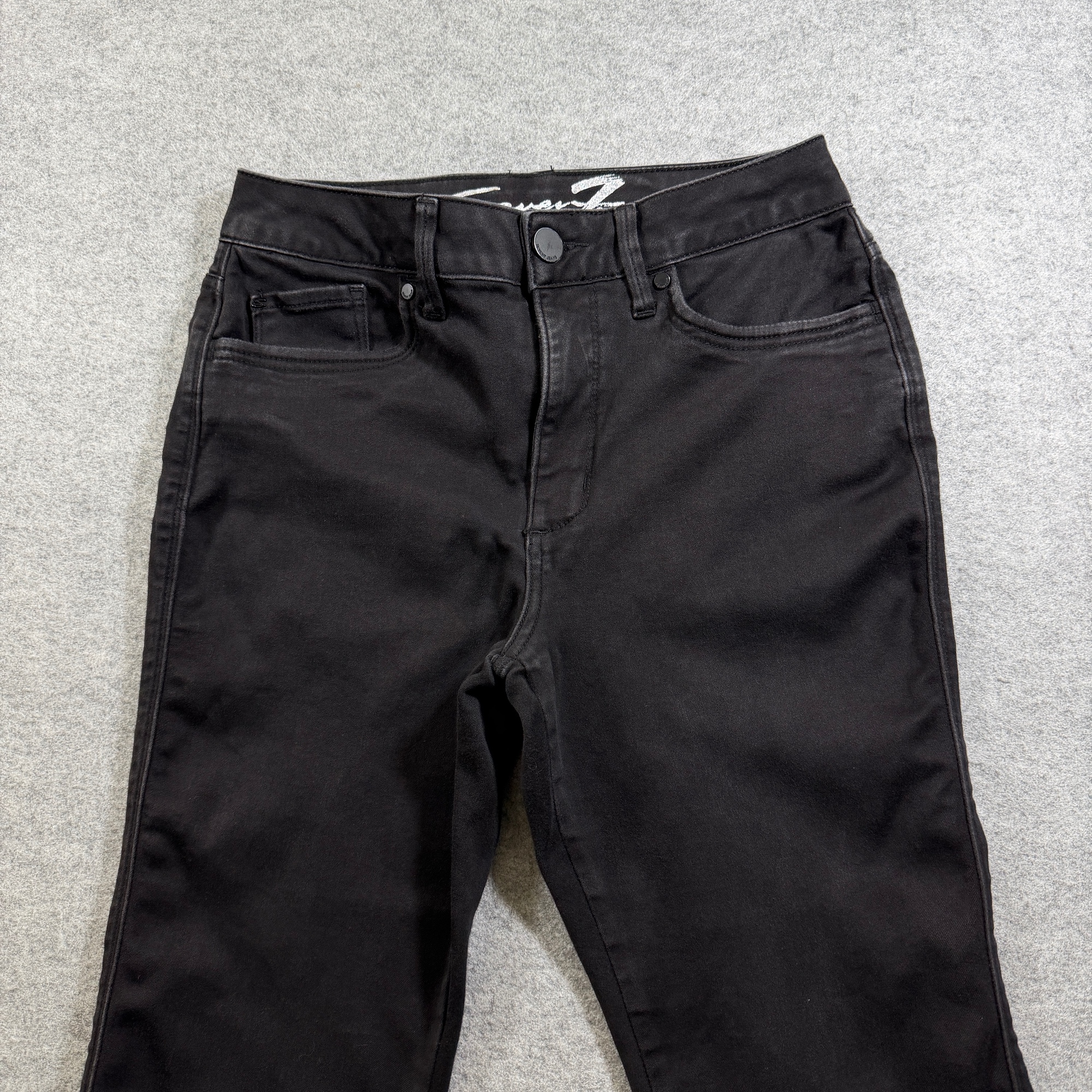 Seven7 Skinny Crop Jeans Womens 10 Black High Rise Stretch Faded Denim thumbnail 4