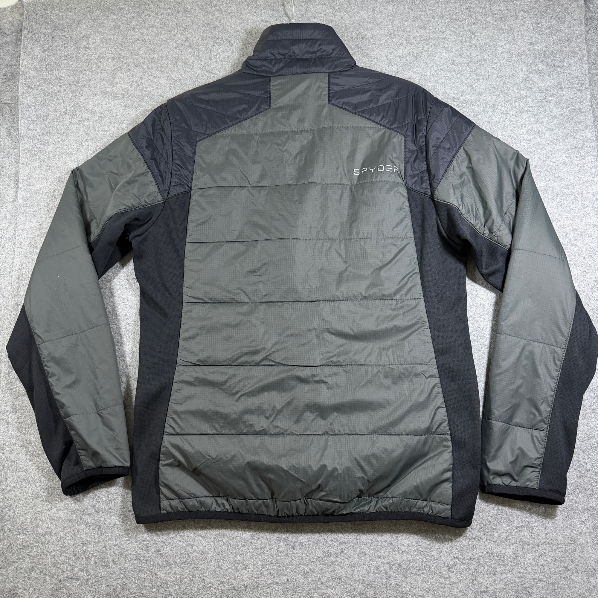 Spyder Active Ski Jacket Mens M Gray Black Quilted Full Zip Insulated Winter thumbnail 2