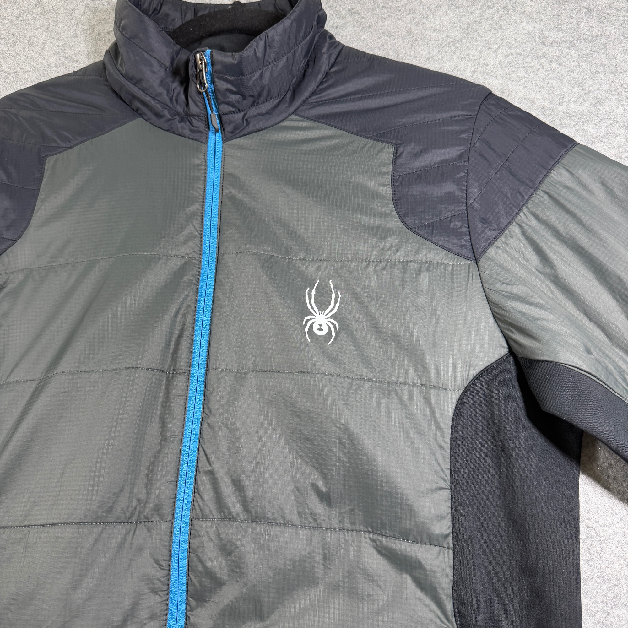 Spyder Active Ski Jacket Mens M Gray Black Quilted Full Zip Insulated Winter thumbnail 4