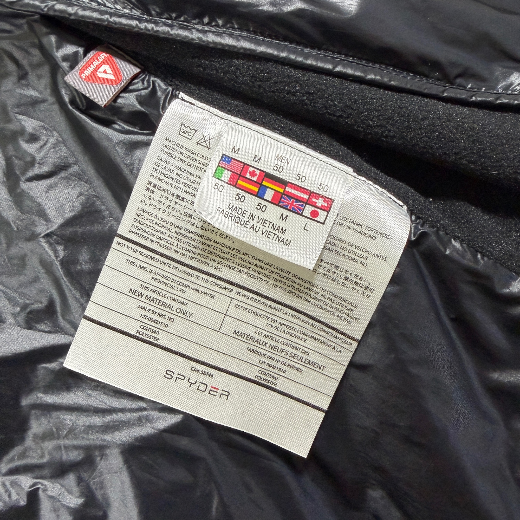 Spyder Active Ski Jacket Mens M Gray Black Quilted Full Zip Insulated Winter thumbnail 5
