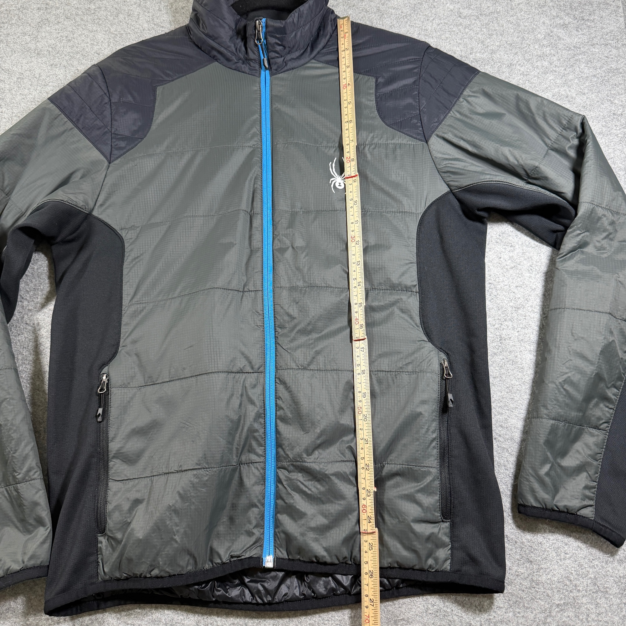 Spyder Active Ski Jacket Mens M Gray Black Quilted Full Zip Insulated Winter thumbnail 7