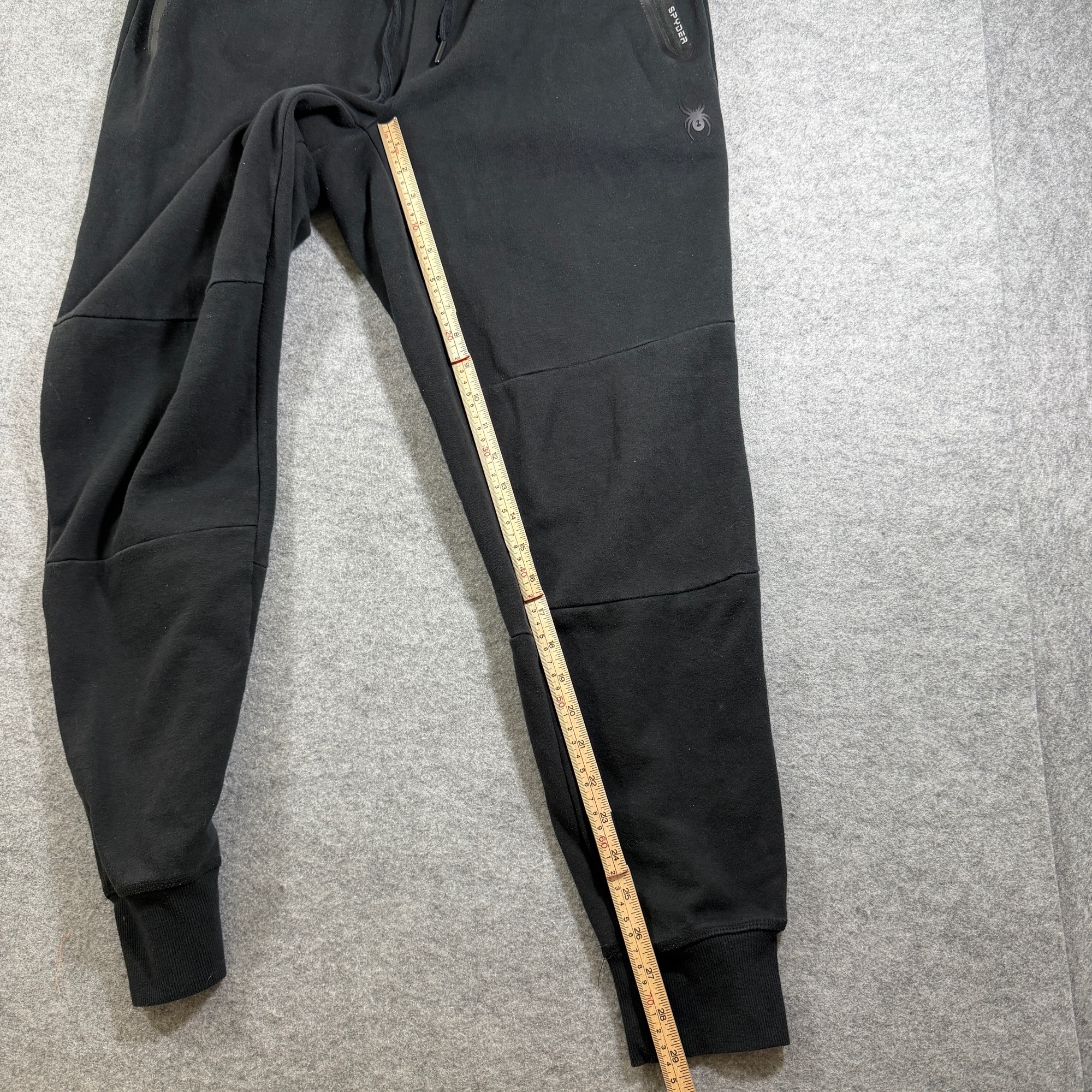 Spyder Active Joggers Mens L Black Drawstring Zip Pockets Ribbed Cuffs Taper thumbnail 8