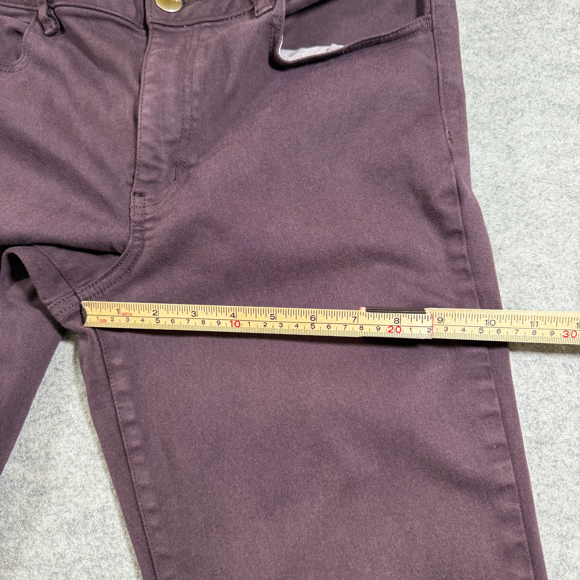 American Eagle Jegging Crop Jeans Womens 14 Long Maroon Hi Rise Stretch Slim thumbnail 8