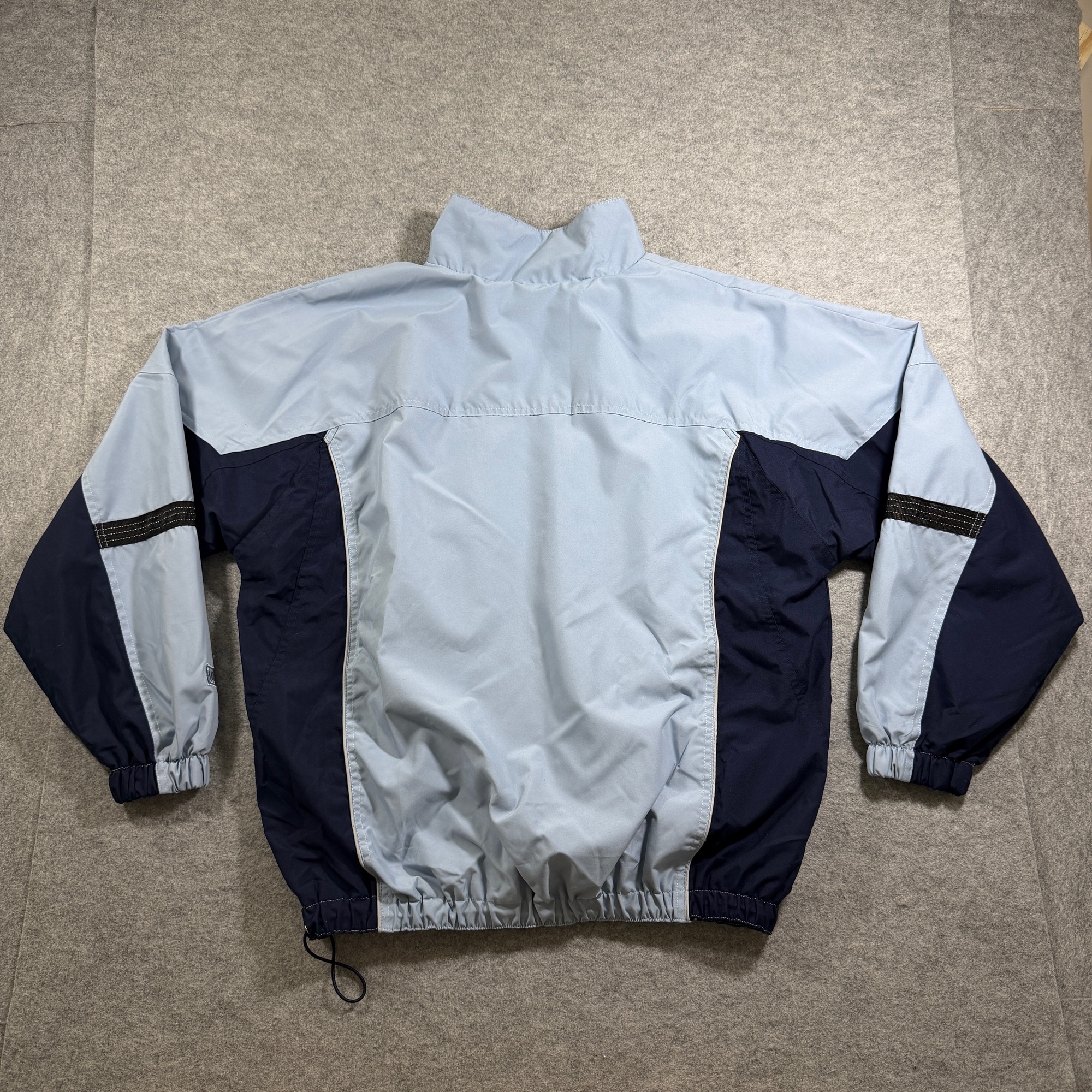 Wilson Windbreaker Jacket Mens L Blue Navy Full Zip Drawstring Hem Lightweight thumbnail 2