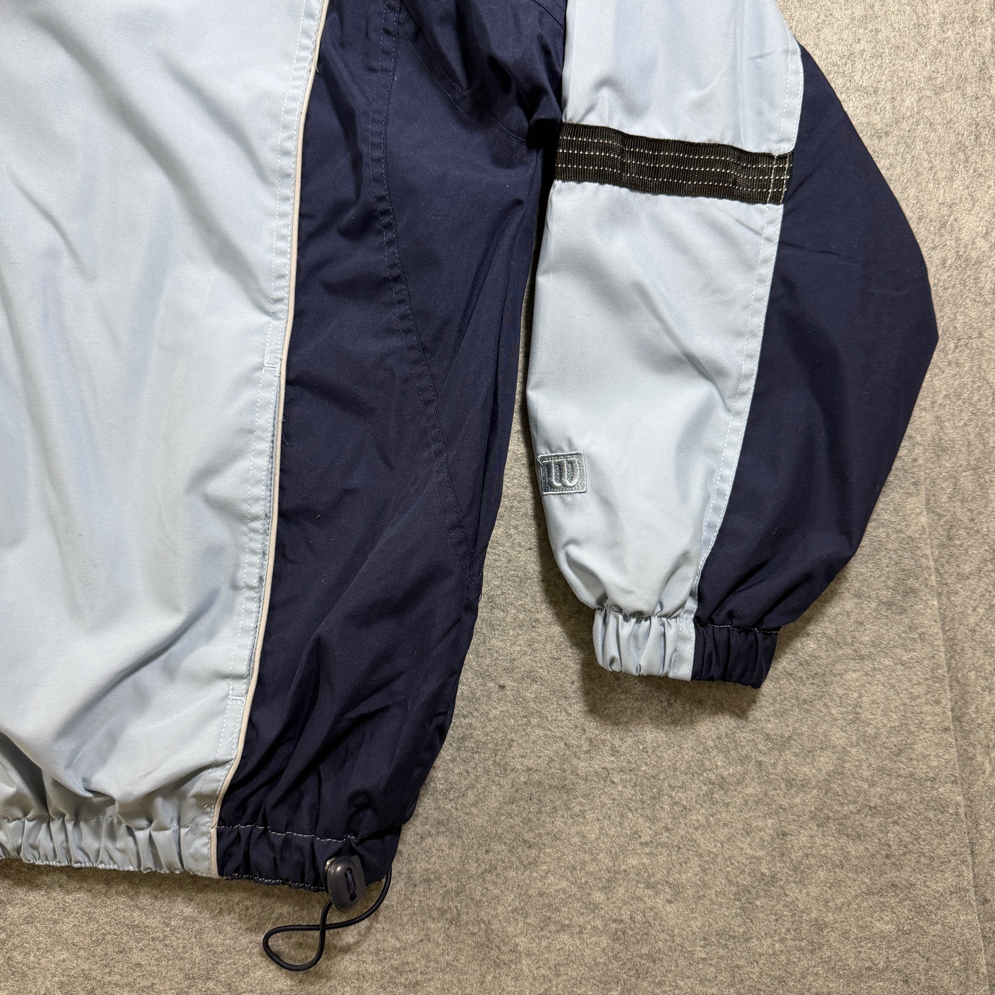 Wilson Windbreaker Jacket Mens L Blue Navy Full Zip Drawstring Hem Lightweight thumbnail 9