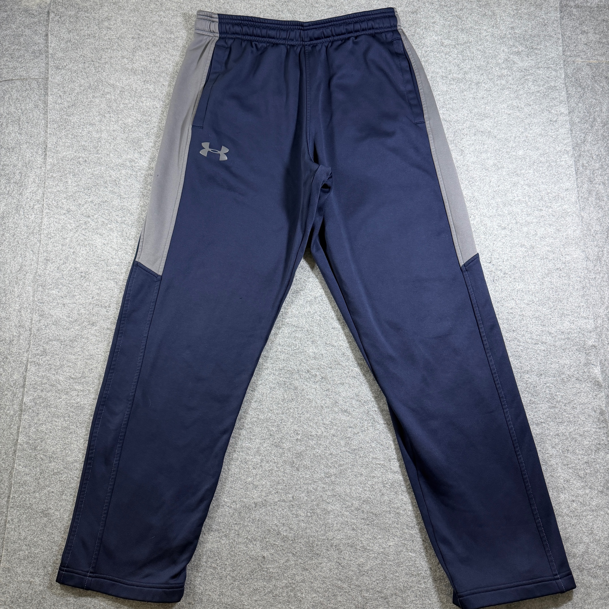 Under Armour ColdGear Sweatpants Mens M Navy Gray Drawstring Loose Fit Lounge