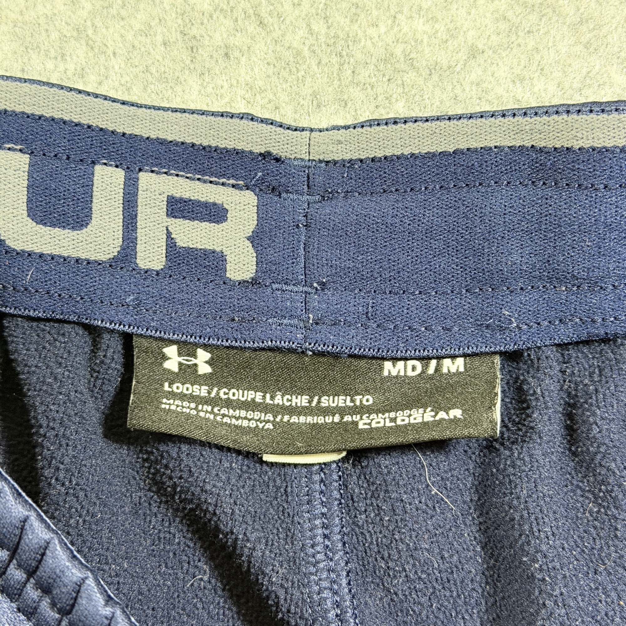 Under Armour ColdGear Sweatpants Mens M Navy Gray Drawstring Loose Fit Lounge thumbnail 5