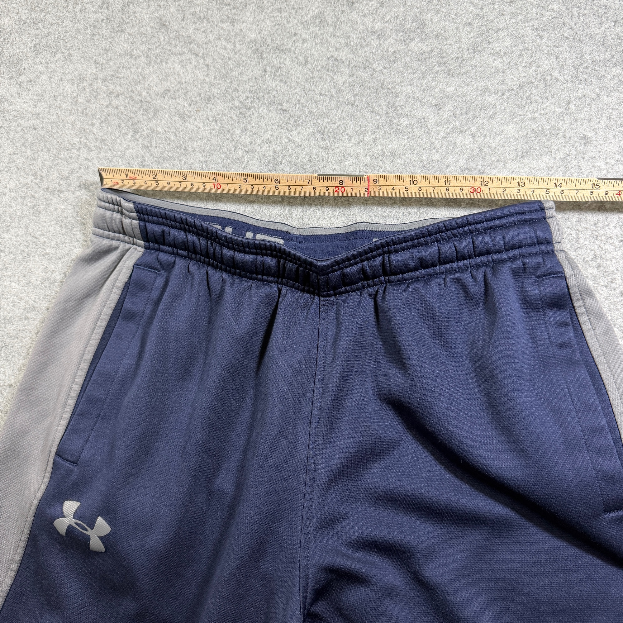 Under Armour ColdGear Sweatpants Mens M Navy Gray Drawstring Loose Fit Lounge thumbnail 6