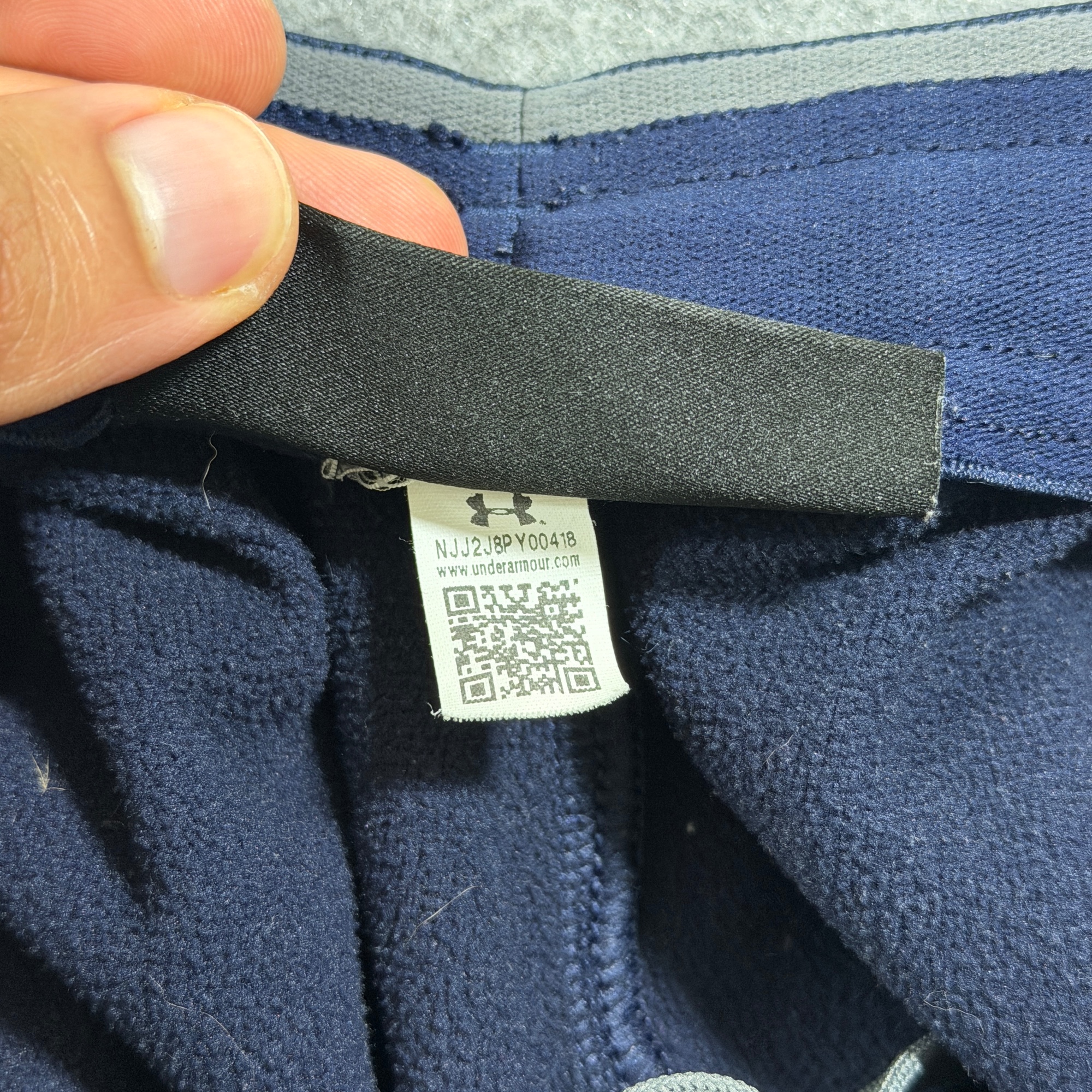 Under Armour ColdGear Sweatpants Mens M Navy Gray Drawstring Loose Fit Lounge thumbnail 9