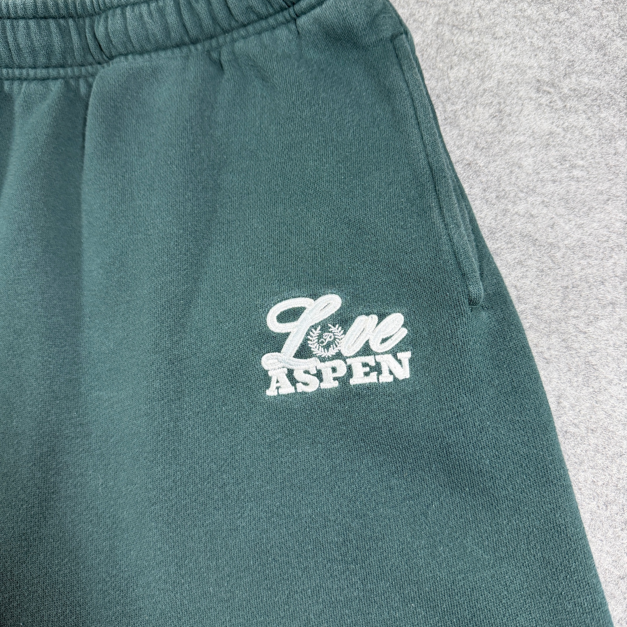 PINK Victoria's Secret Sweatpants Womens L Dark Green Love Aspen Graphic Jogger thumbnail 3