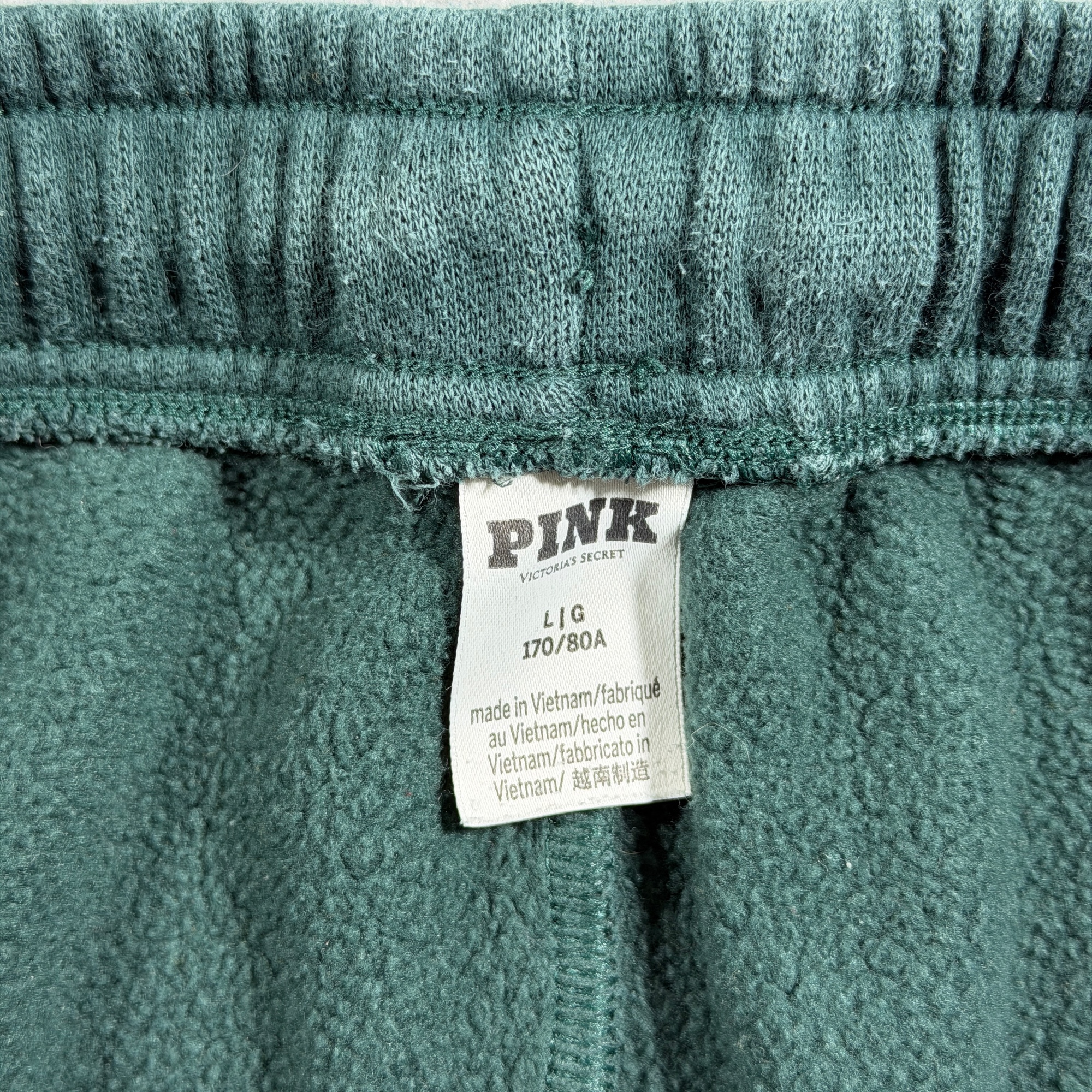 PINK Victoria's Secret Sweatpants Womens L Dark Green Love Aspen Graphic Jogger thumbnail 5