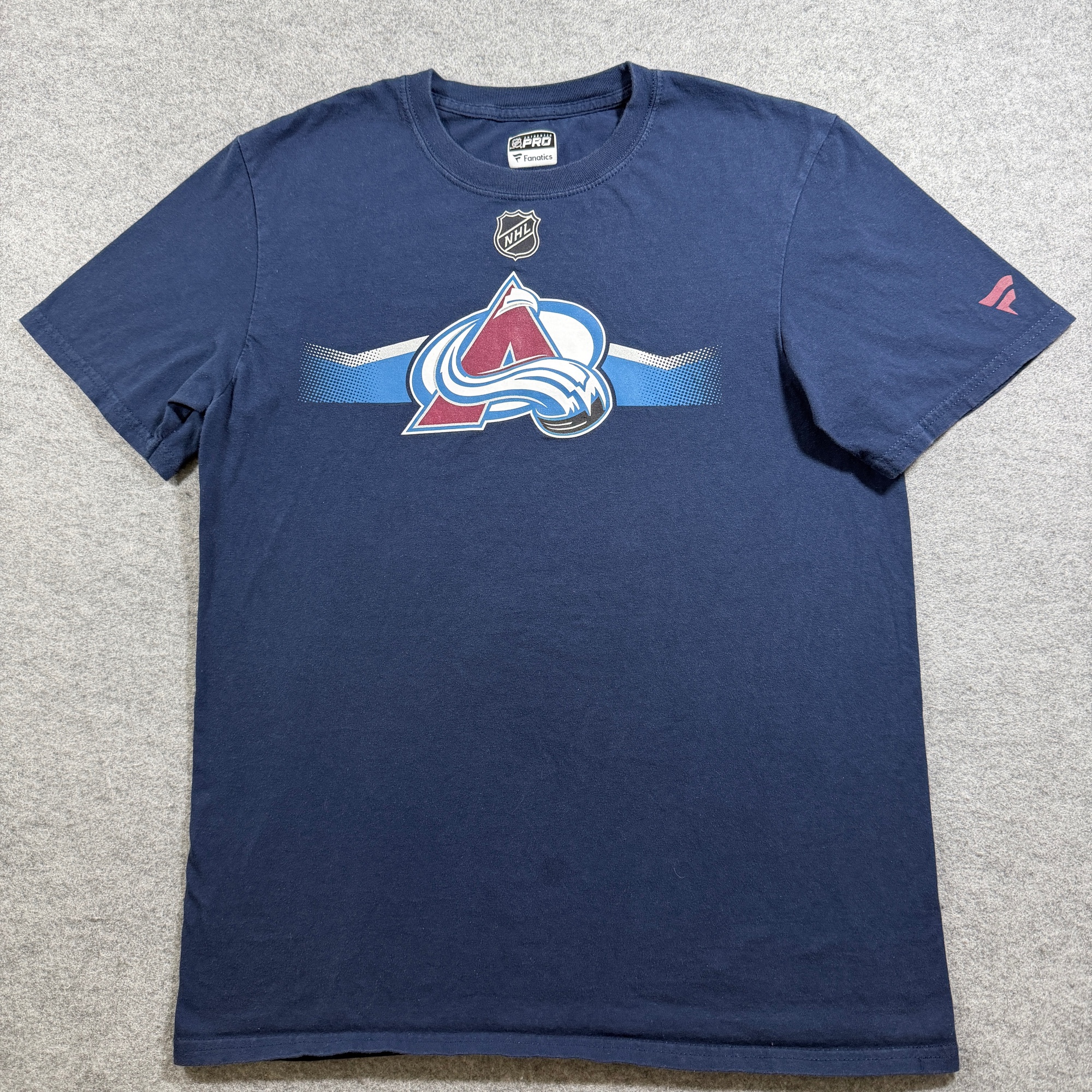 Fanatics NHL Authentic Pro T Shirt Mens M Navy Colorado Avalanche Team Graphic