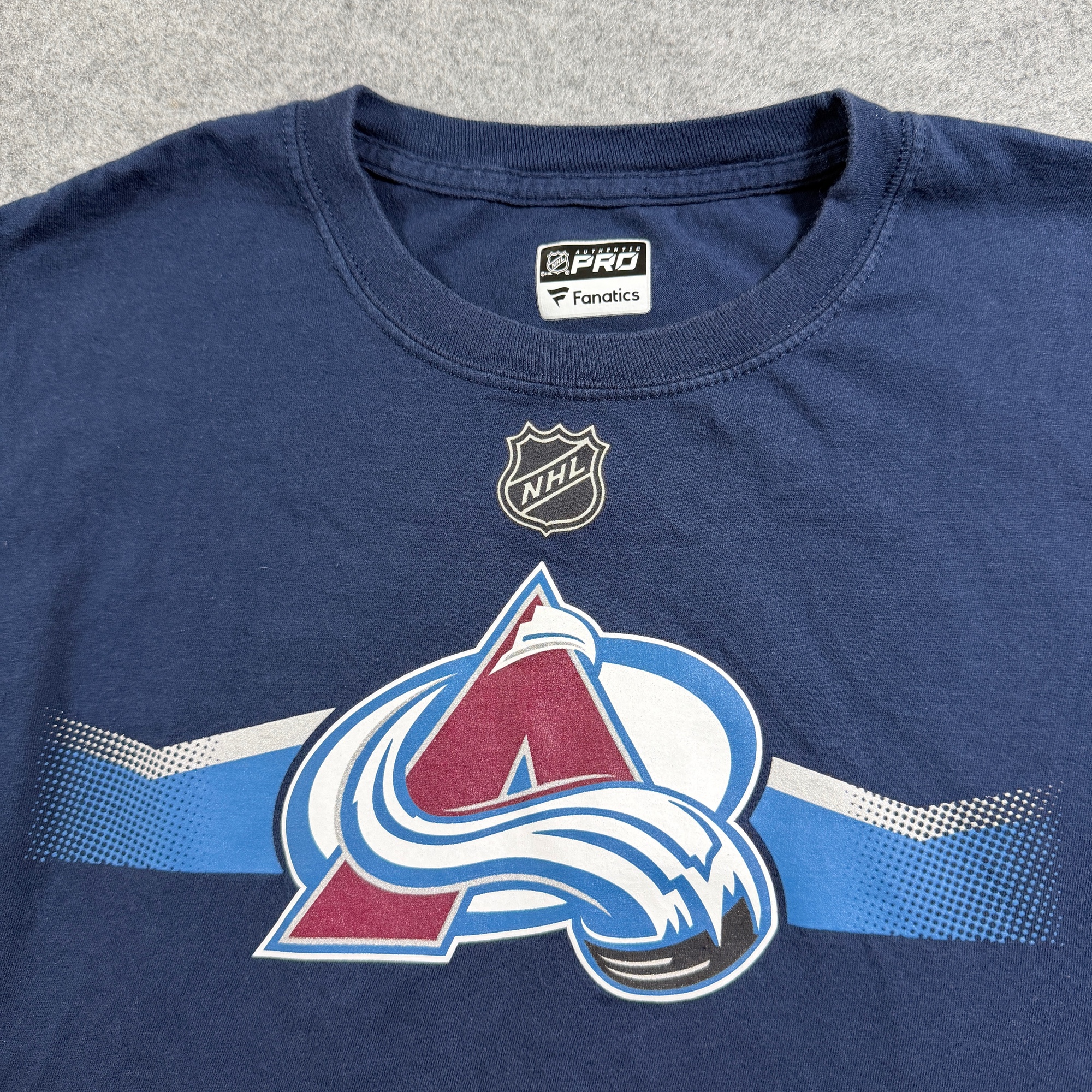 Fanatics NHL Authentic Pro T Shirt Mens M Navy Colorado Avalanche Team Graphic thumbnail 4