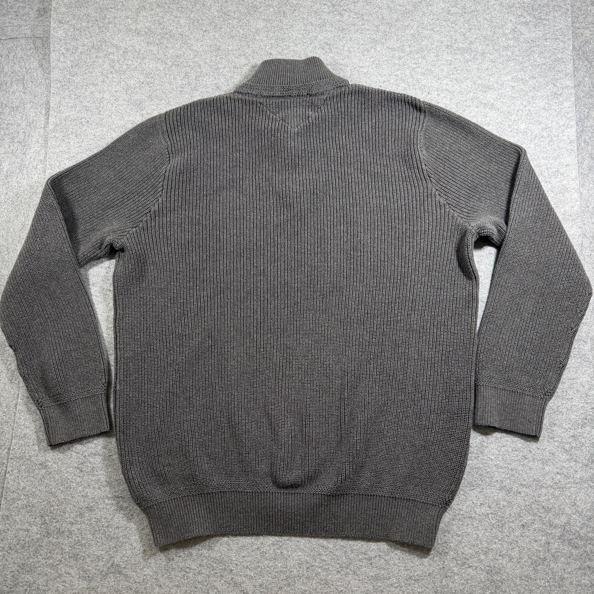 Tommy Hilfiger Quarter Zip Sweater Mens XXL Gray Ribbed Knit Mock Neck Cotton thumbnail 2