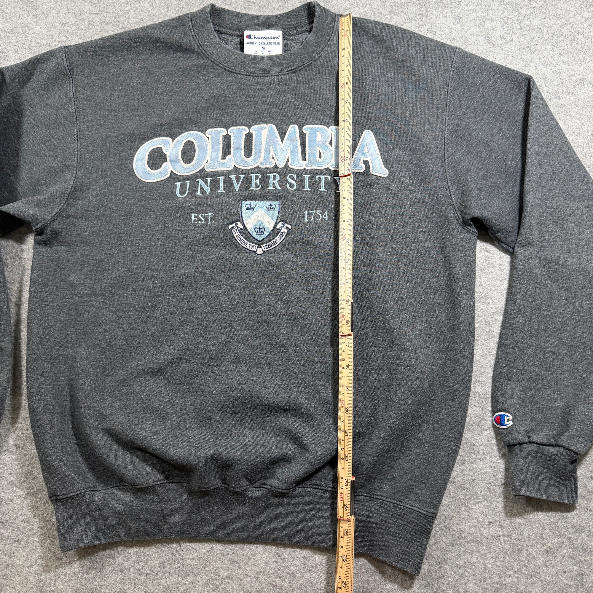 Vintage Champion Sweatshirt Mens M Charcoal Gray Columbia University Crewneck thumbnail 7