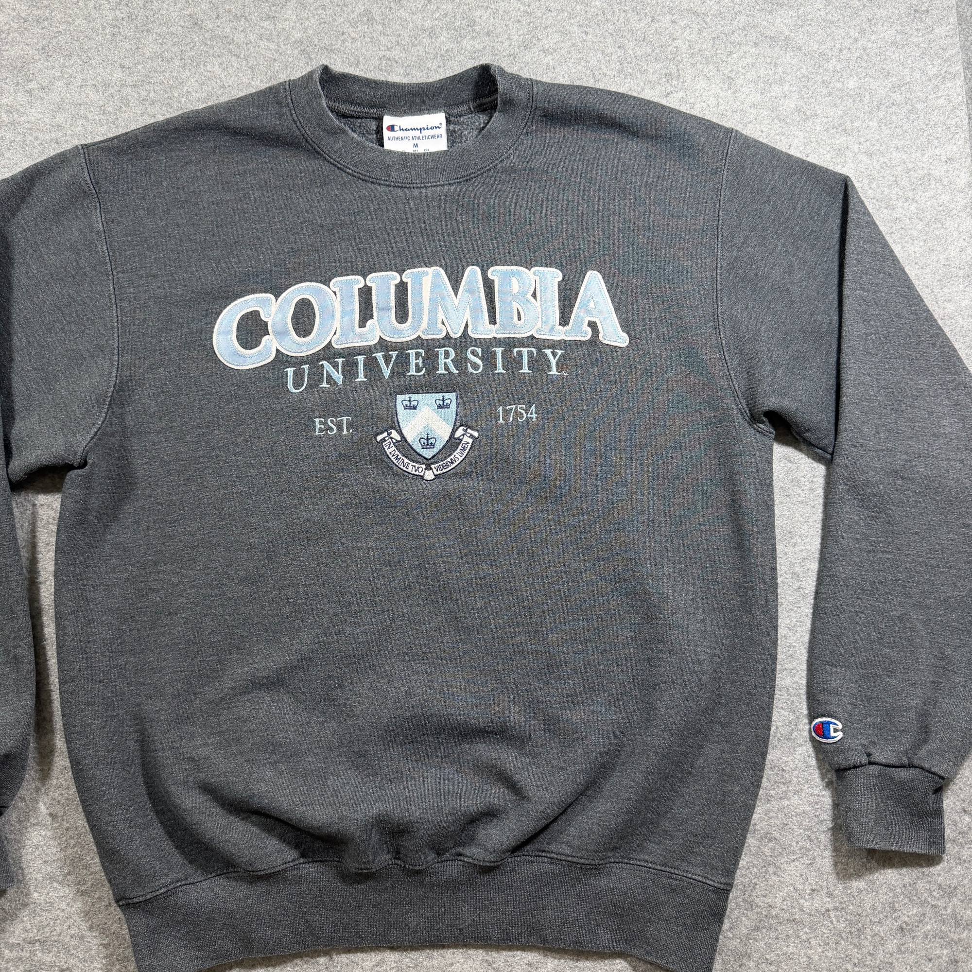 Vintage Champion Sweatshirt Mens M Charcoal Gray Columbia University Crewneck thumbnail 9