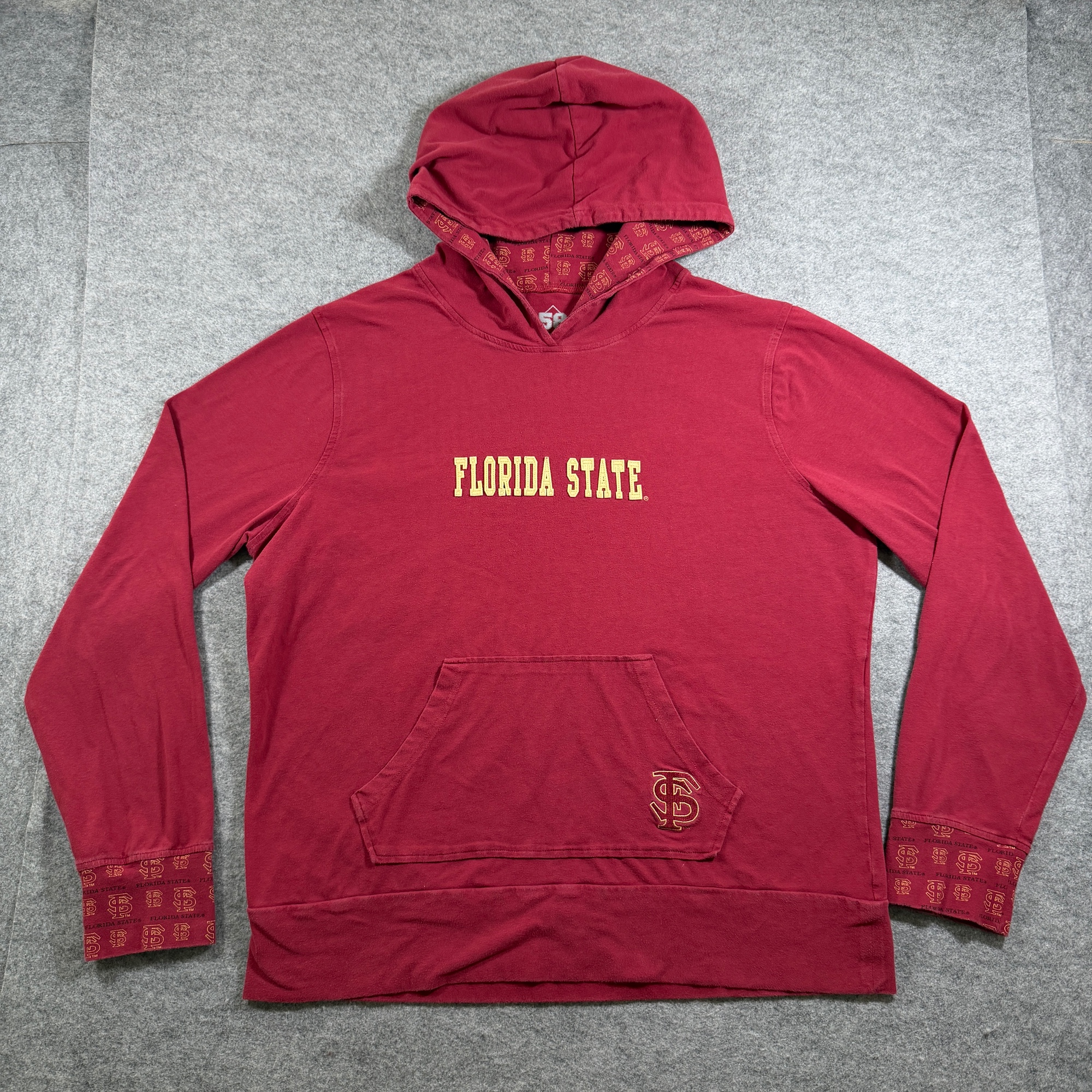 58 Sports Florida State Seminoles Hoodie Shirt Mens XXL Red Lightweight FSU NCAA