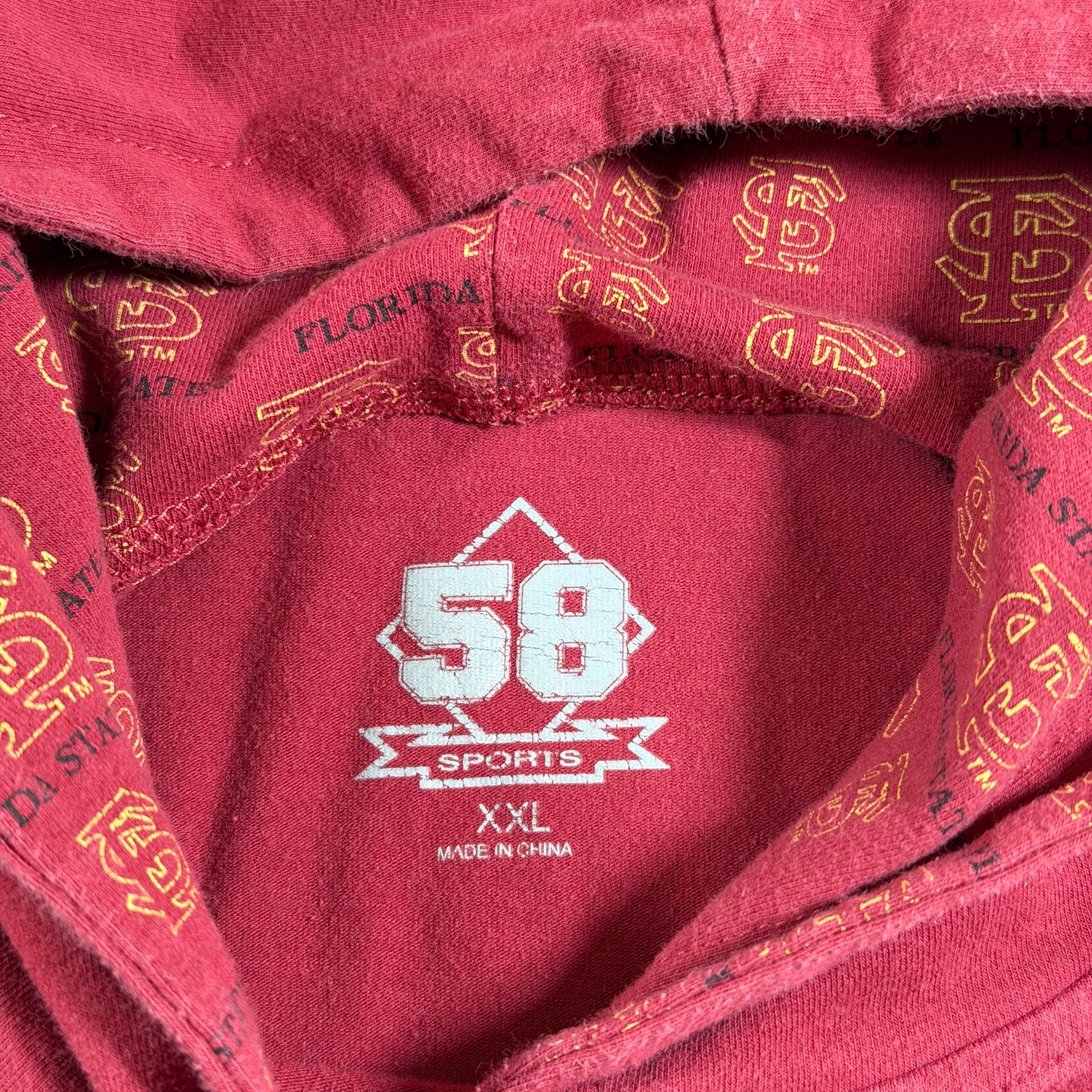 58 Sports Florida State Seminoles Hoodie Shirt Mens XXL Red Lightweight FSU NCAA thumbnail 5