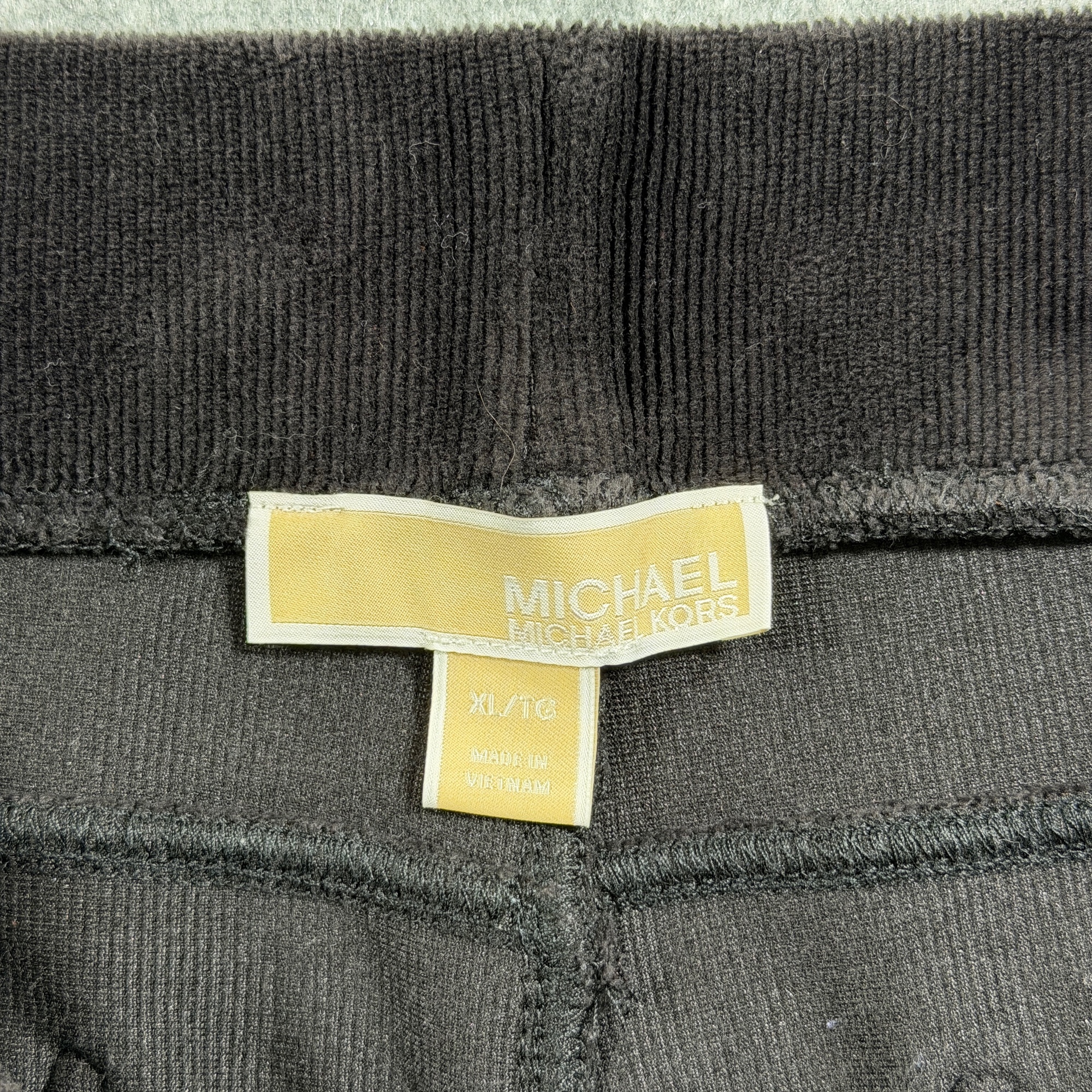 Michael Kors Velour Pants Womens XL Black Ribbed Straight Leg Lounge Stretch thumbnail 5