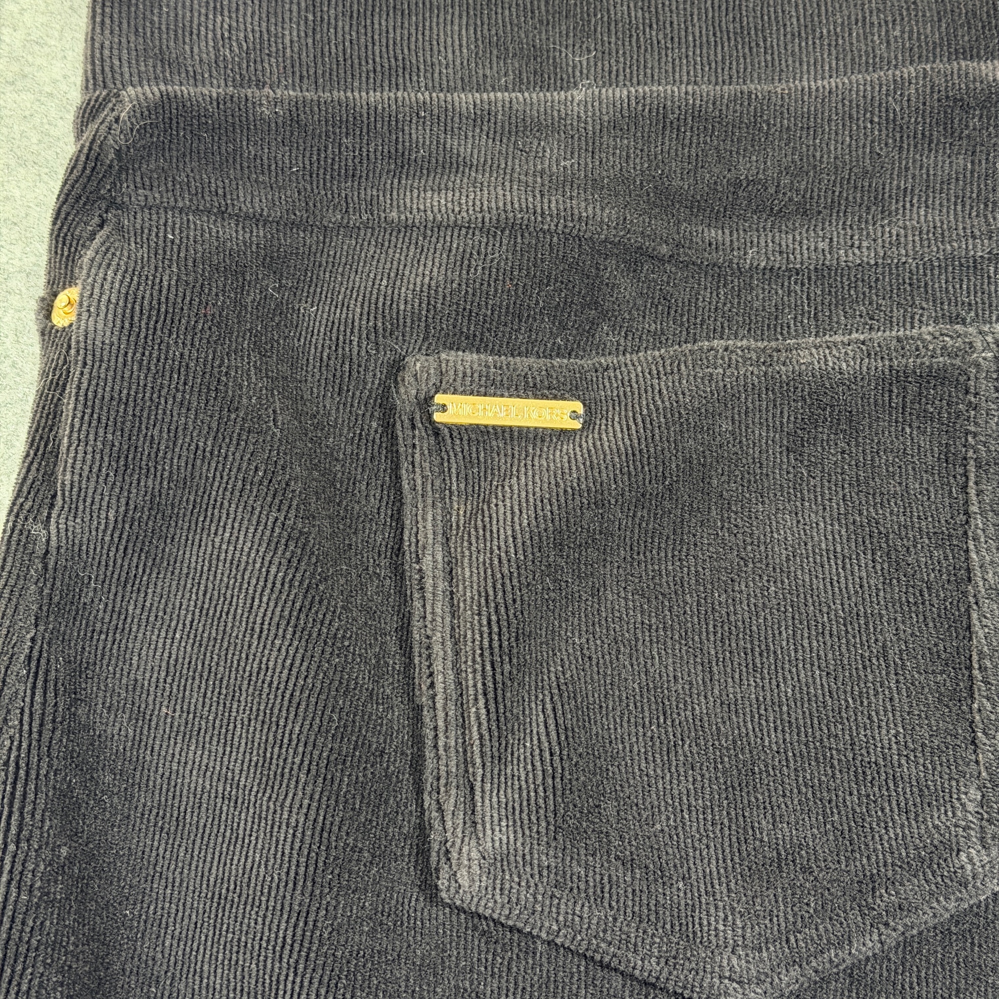 Michael Kors Velour Pants Womens XL Black Ribbed Straight Leg Lounge Stretch thumbnail 6