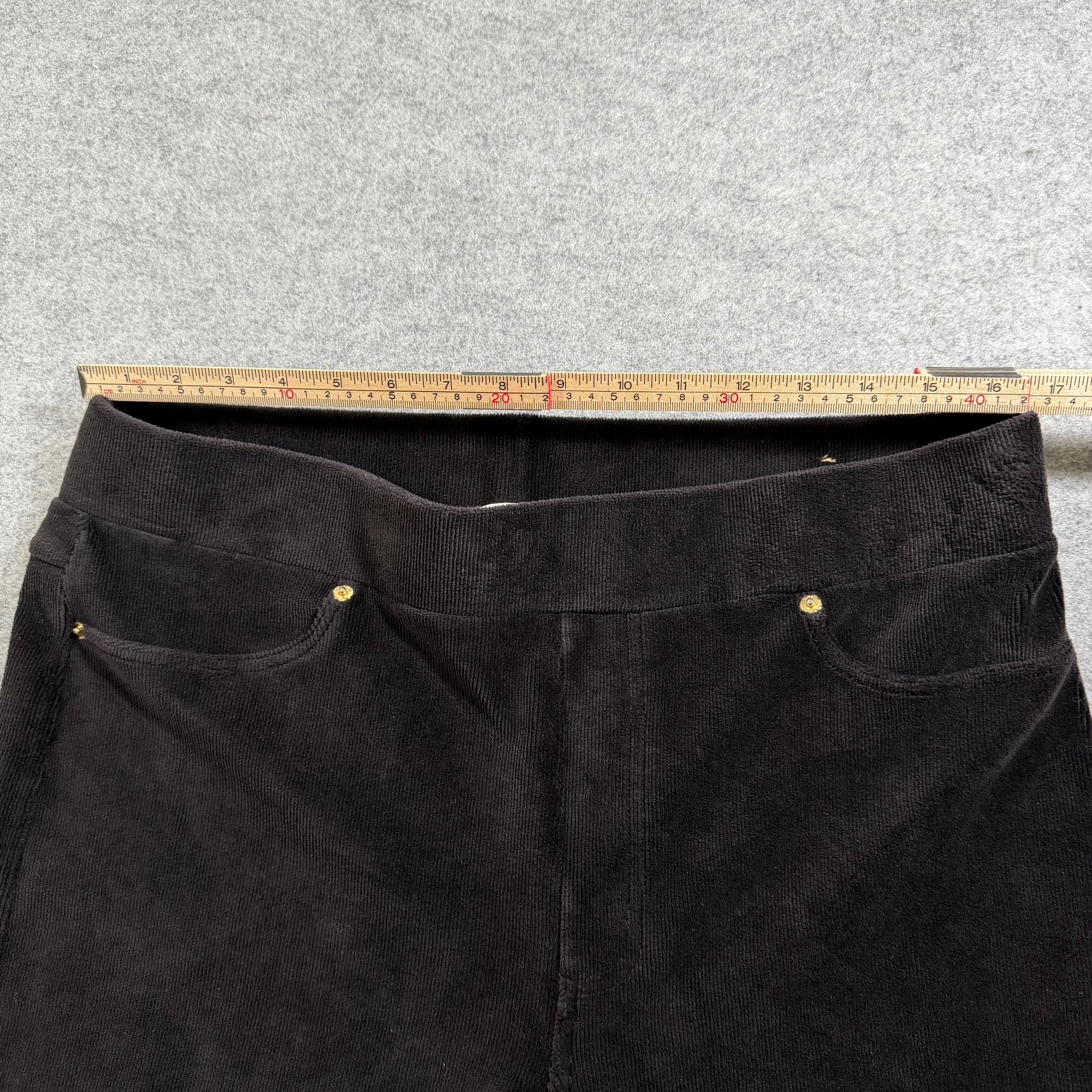 Michael Kors Velour Pants Womens XL Black Ribbed Straight Leg Lounge Stretch thumbnail 8