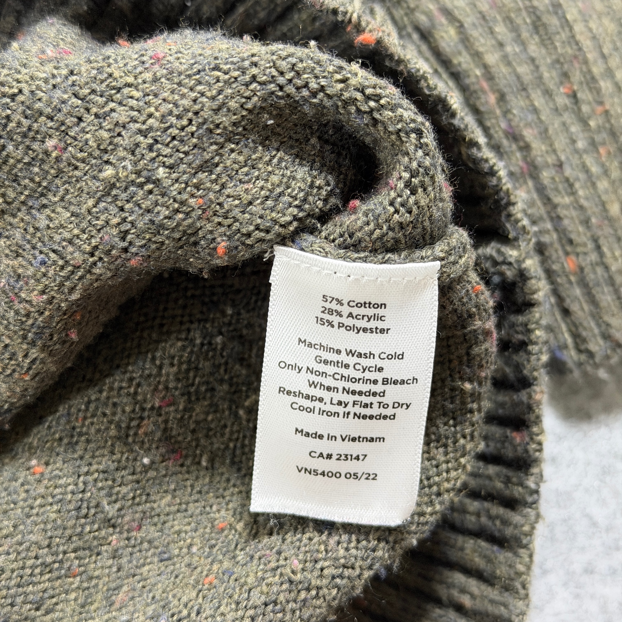 Talbots Fair Isle Sweater Womens M Olive Green Crew Neck Ribbed Cotton Blend thumbnail 11