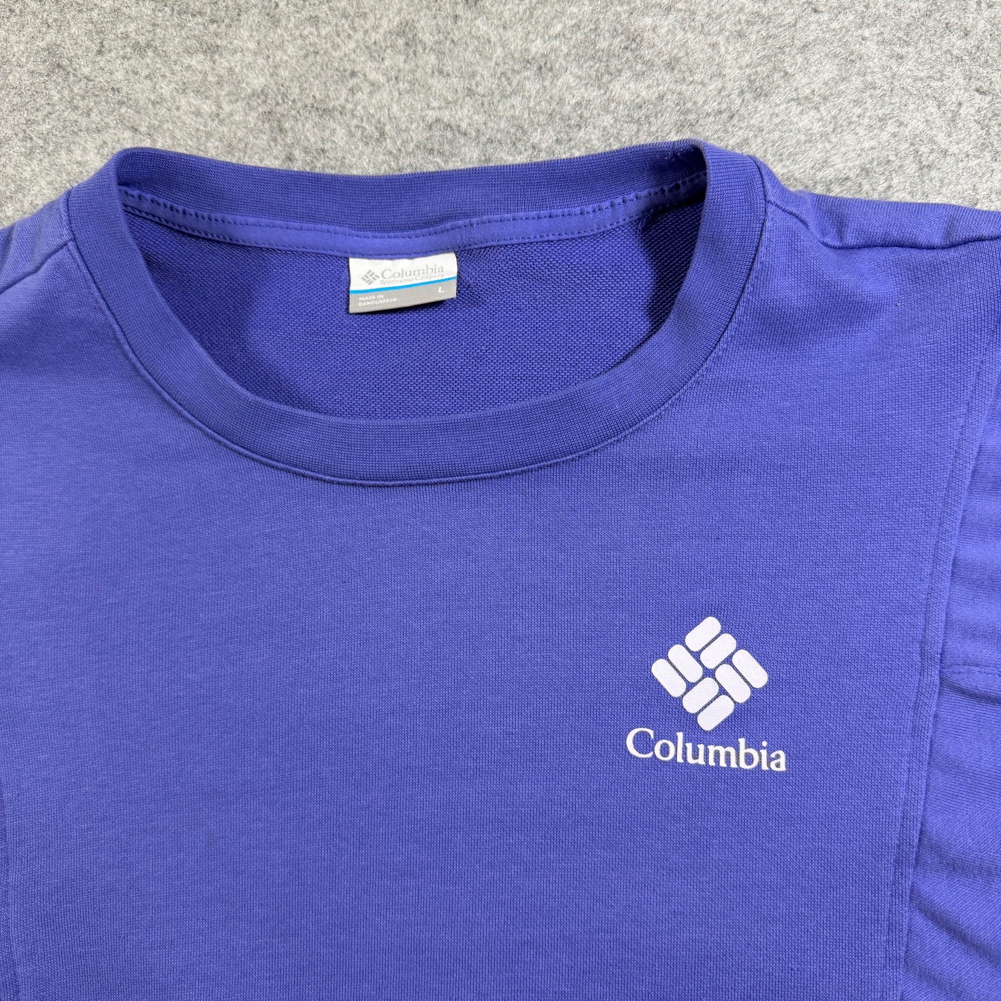 Columbia Sweatshirt Womens L Purple Boxy Drop Shoulder Drawstring Hem Cotton thumbnail 3