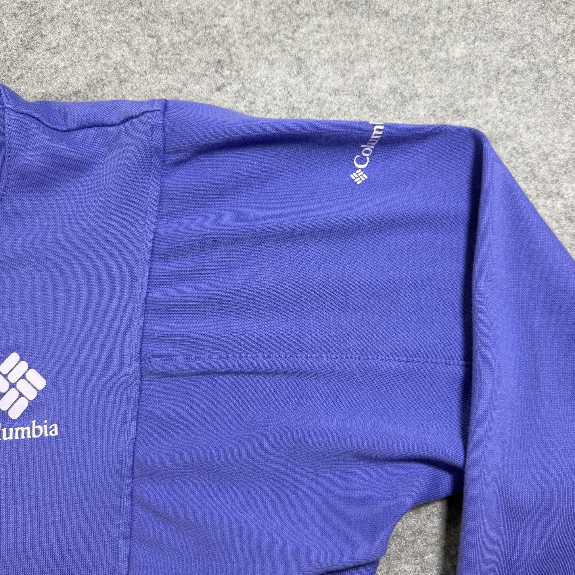 Columbia Sweatshirt Womens L Purple Boxy Drop Shoulder Drawstring Hem Cotton thumbnail 4
