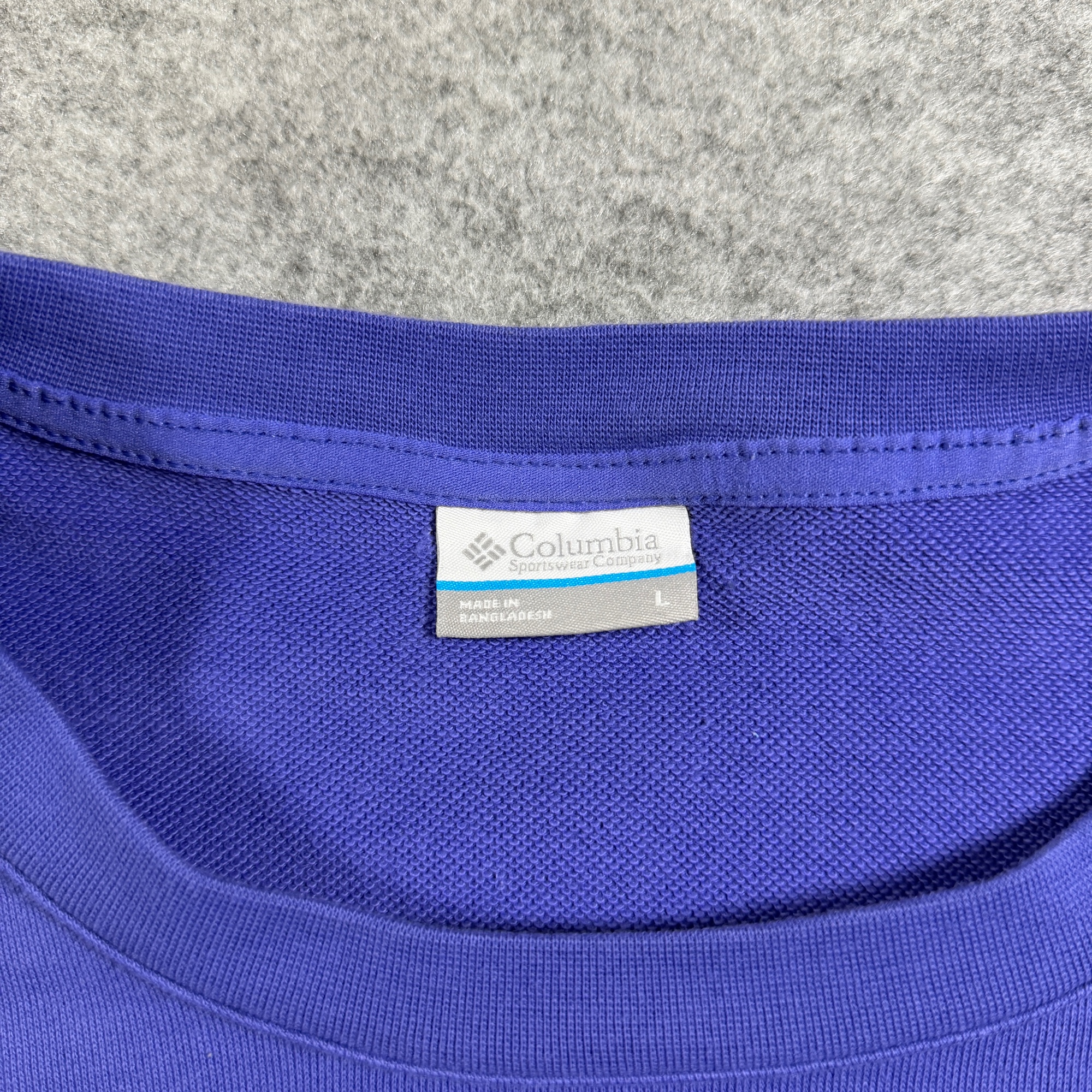 Columbia Sweatshirt Womens L Purple Boxy Drop Shoulder Drawstring Hem Cotton thumbnail 5