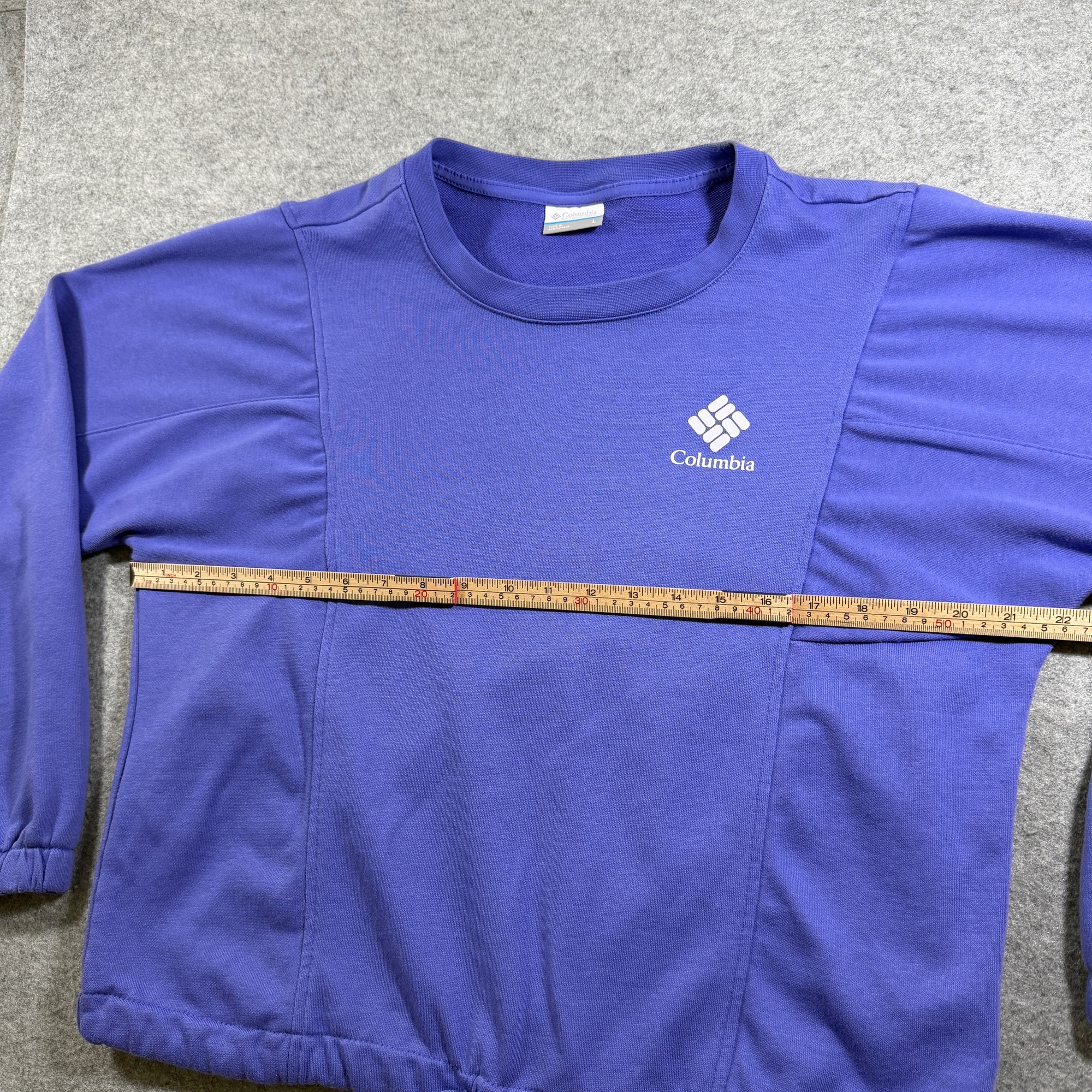 Columbia Sweatshirt Womens L Purple Boxy Drop Shoulder Drawstring Hem Cotton thumbnail 6