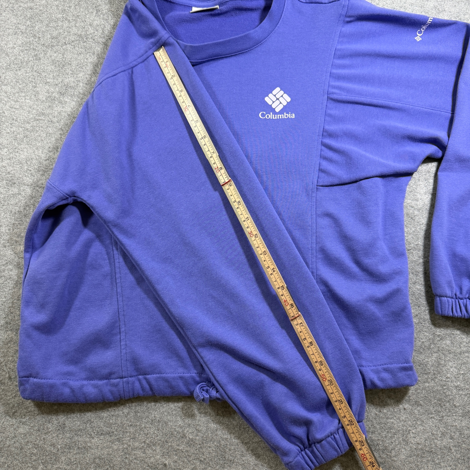 Columbia Sweatshirt Womens L Purple Boxy Drop Shoulder Drawstring Hem Cotton thumbnail 8