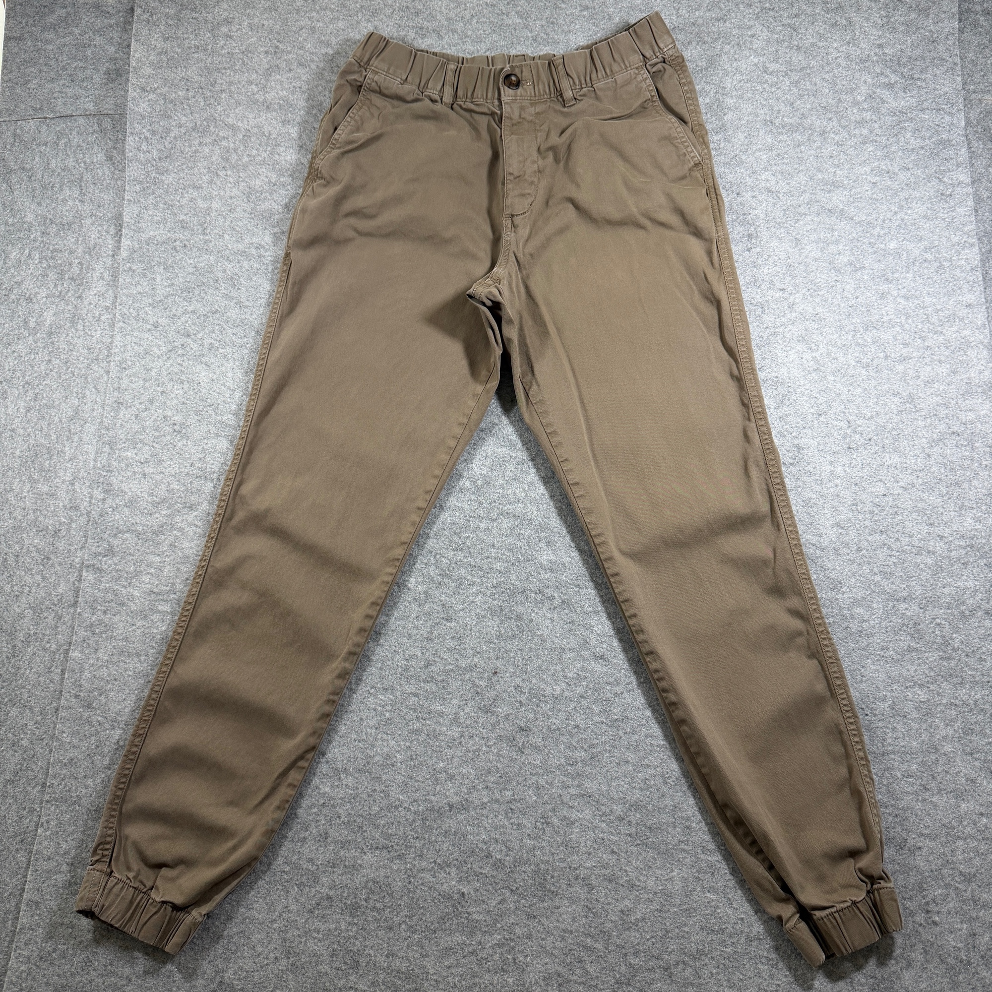 Bearbottom Joggers Mens M Khaki Stretch Cotton Drawstring Cuffed Athletic Pants